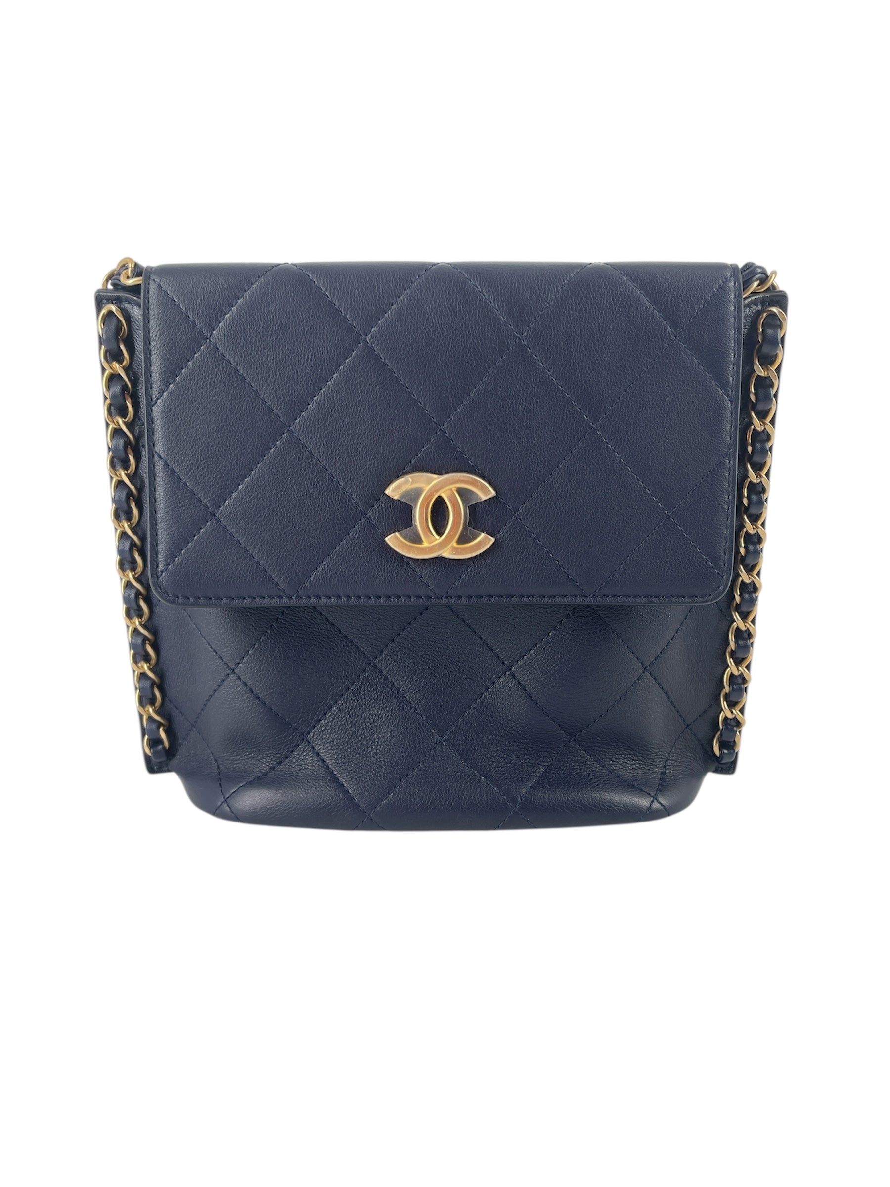 CHANEL/Cross Body Bag/Leather/NVY/31348855 view 1
