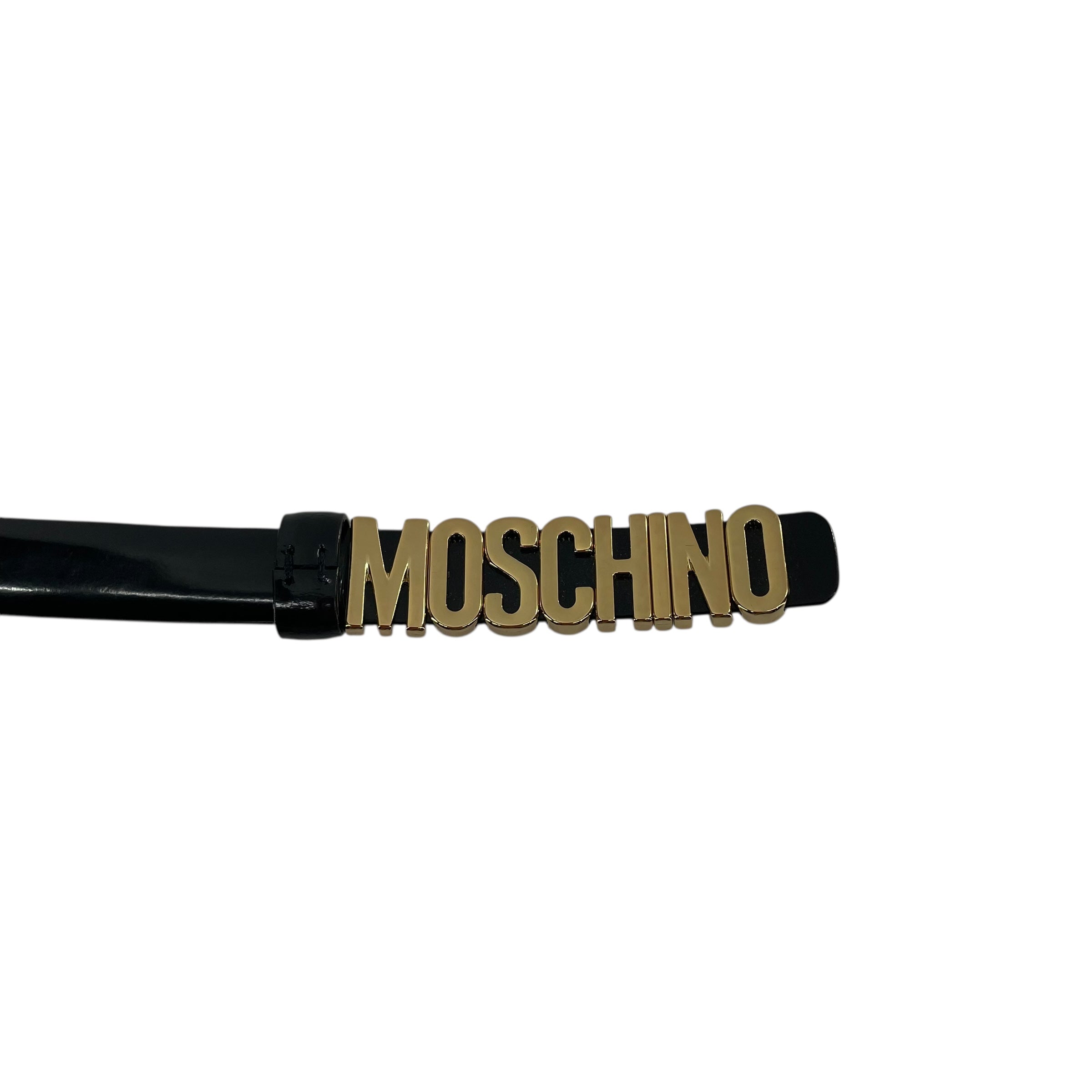 MOSCHINO/Belt/Leather/BLK/GOLD LOGO view 2