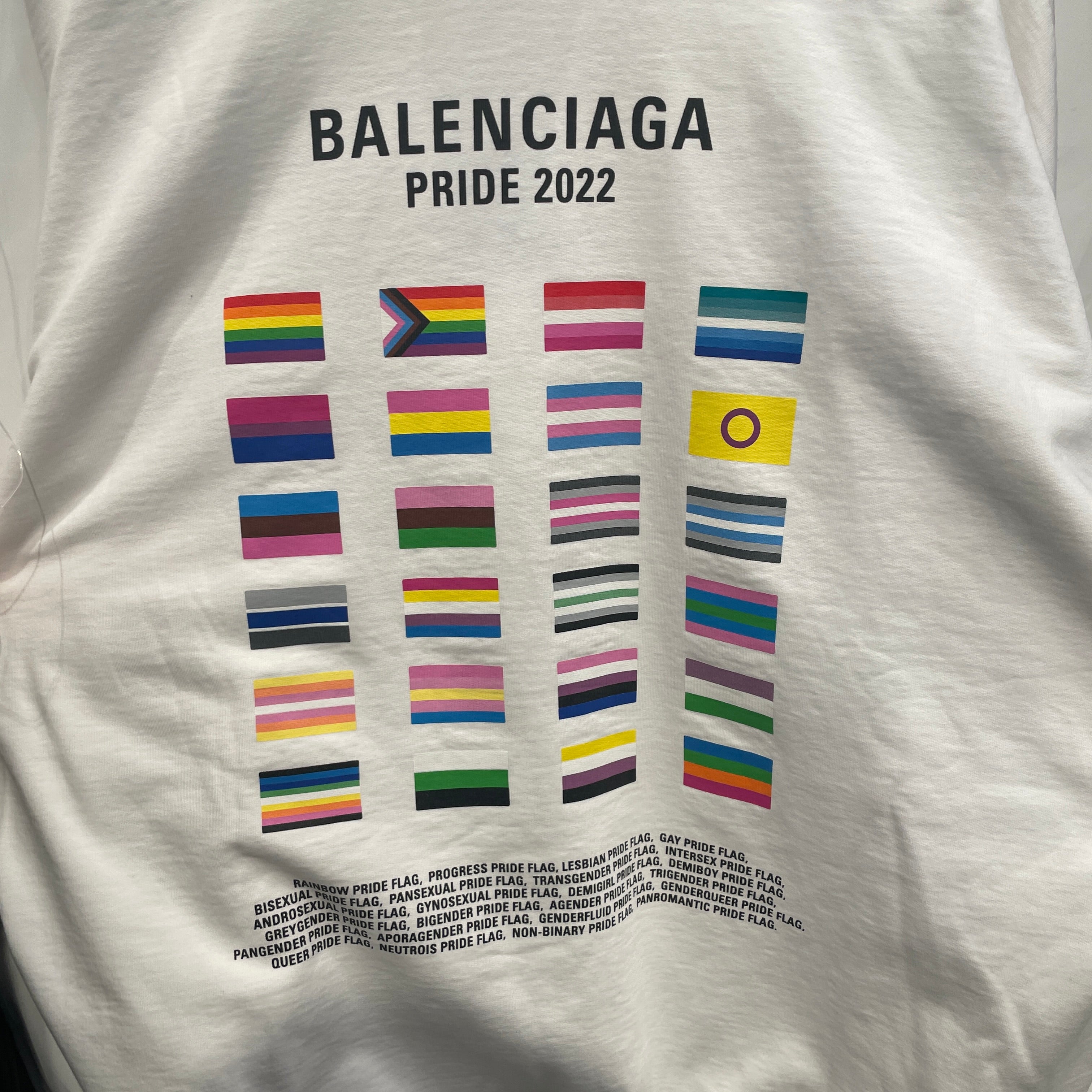 BALENCIAGA/Hoodie/L/Cotton/WHT/PRIDE 2022 HOODIE view 5