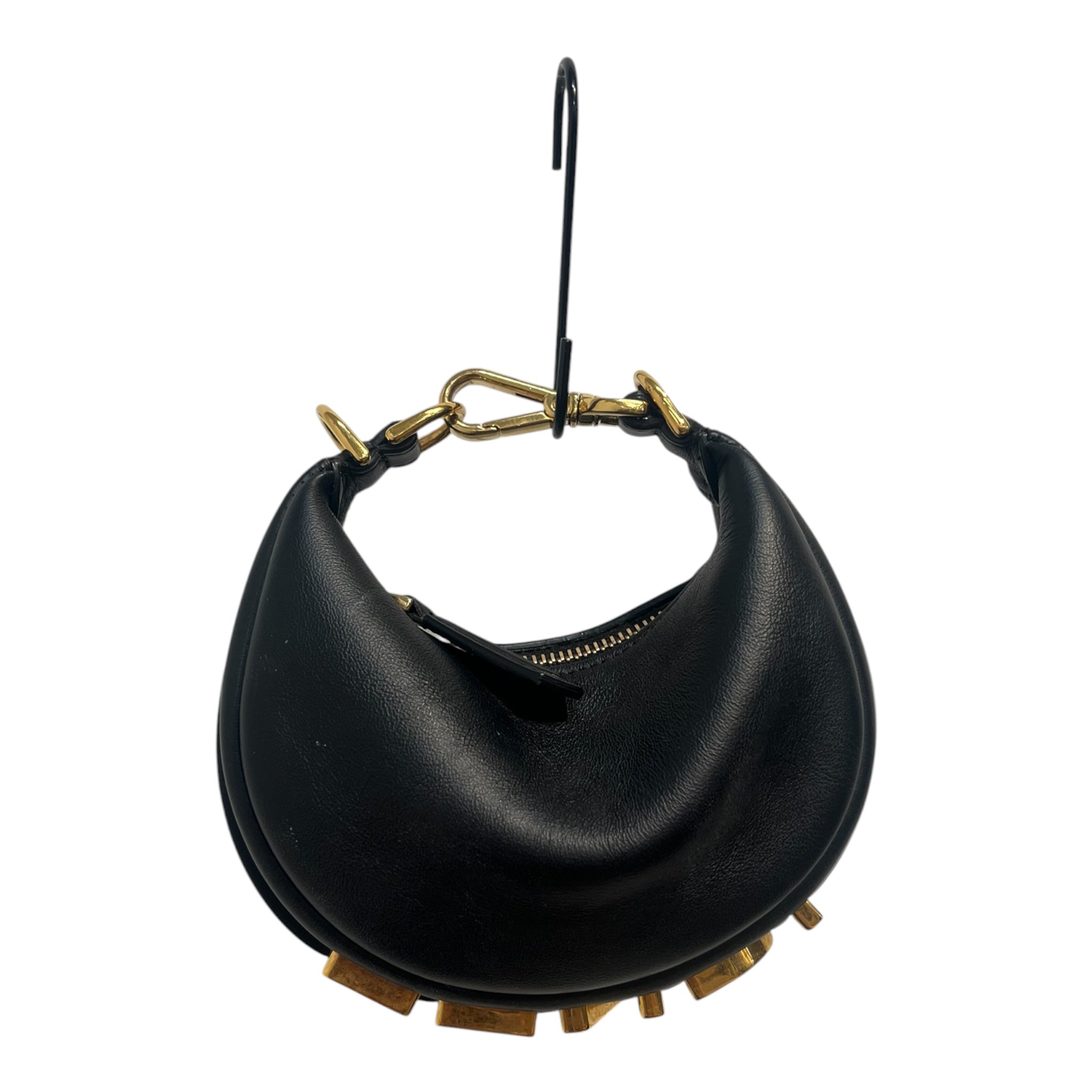 FENDI/Clutch Bag/Leather/BLK/FENDI GOLD BOTTOM view 3