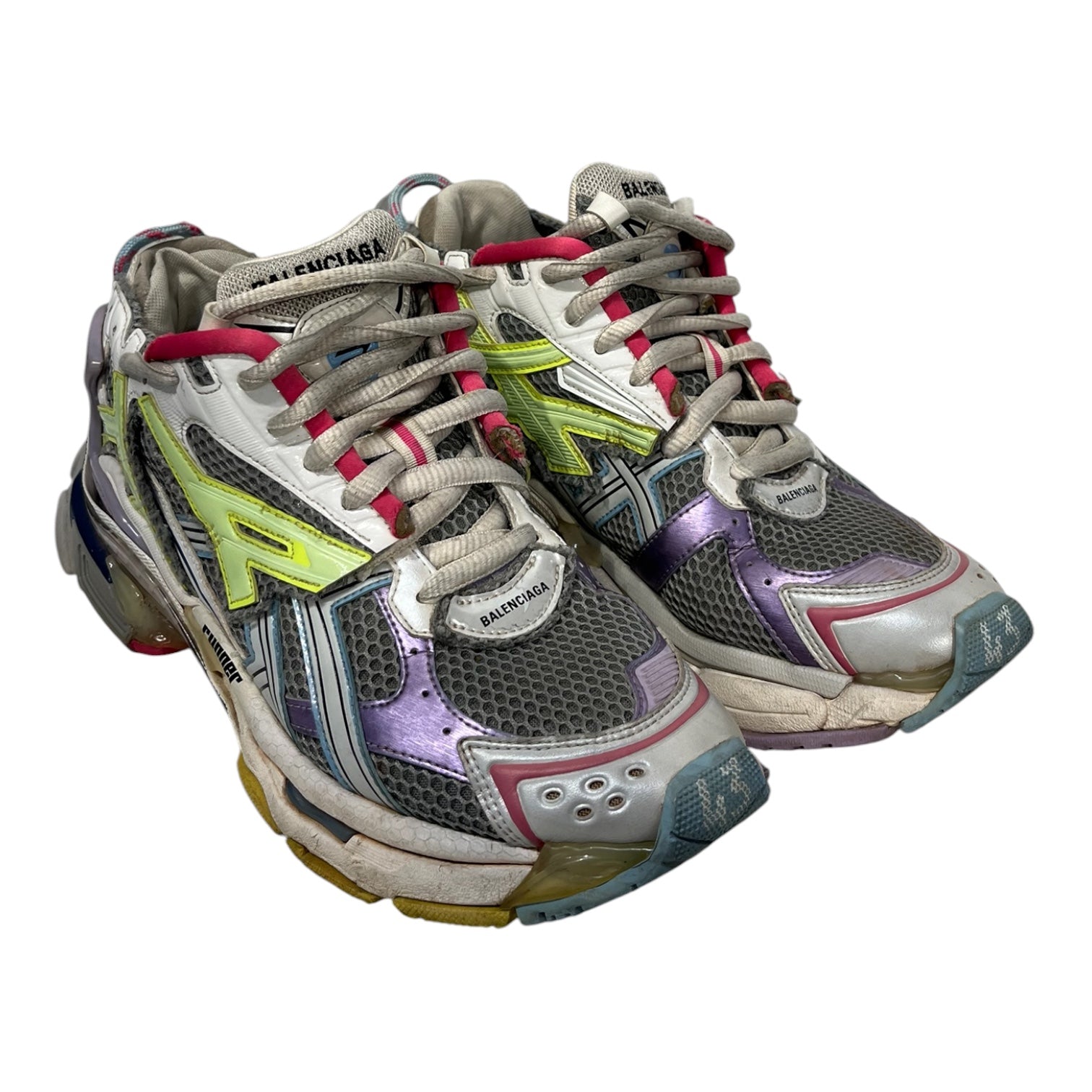 BALENCIAGA/Low-Sneakers/US 10/Cotton/GRY/PRL/LIME/PINK view 1