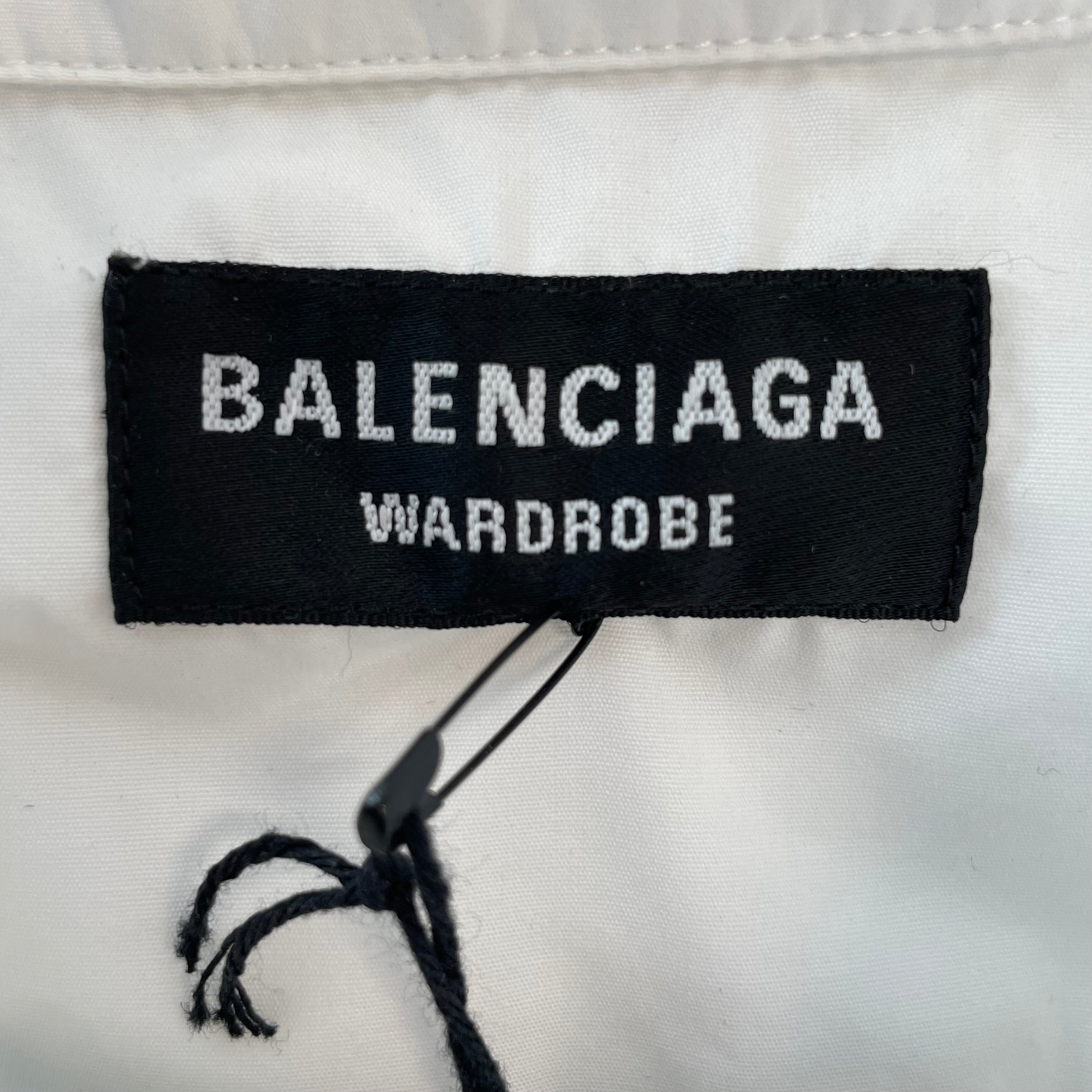 BALENCIAGA/LS Shirt/39/WHT/TECHNICAL POPLIN view 7