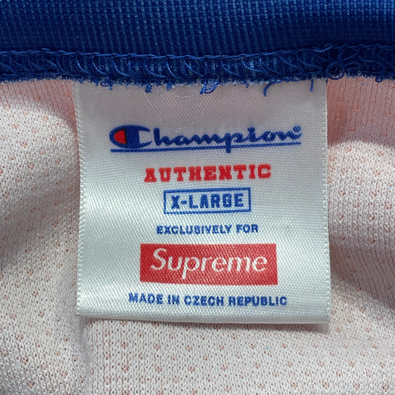Champion/Supreme/LS T-Shirt/XL/Polyester/BLU/Graphic/Logo Hockey Jersey