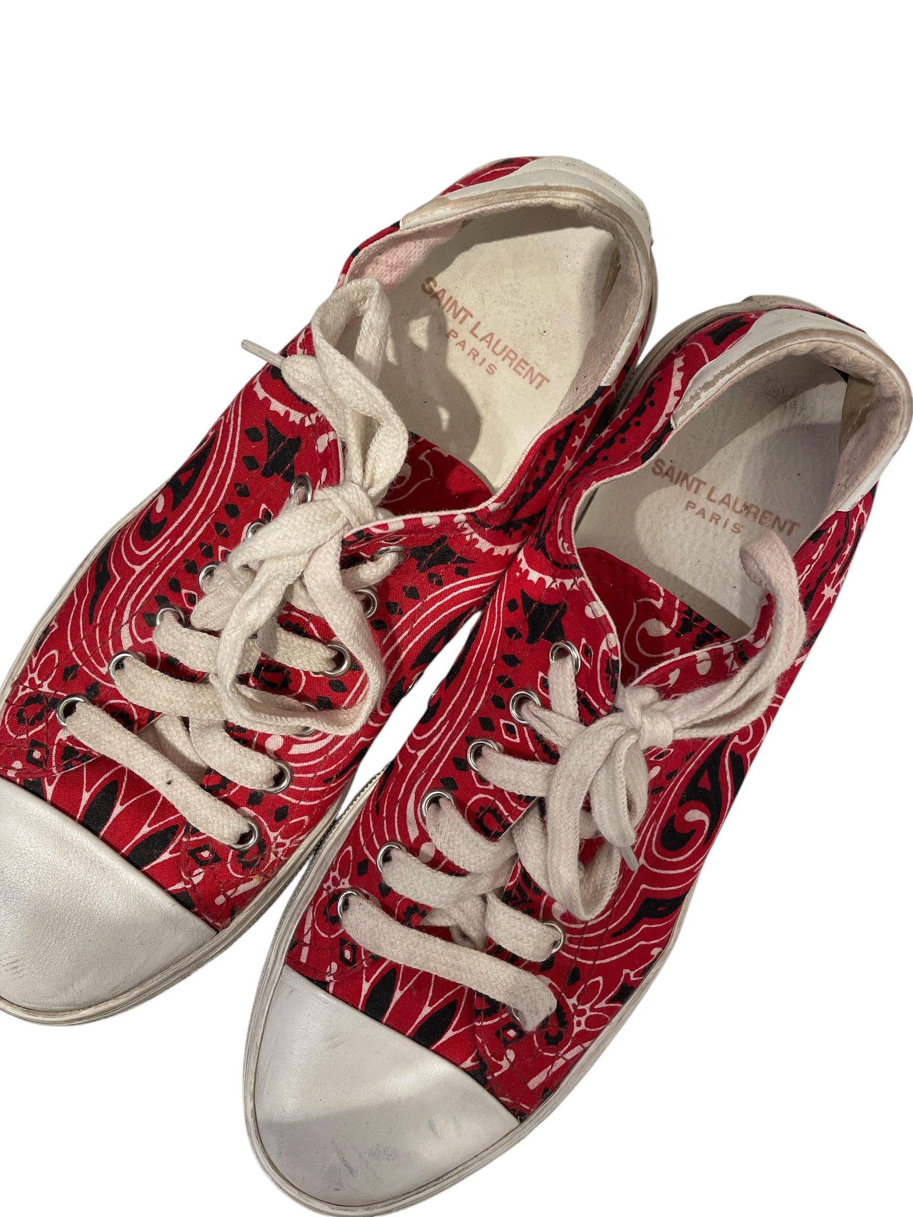SAINT LAURENT/Low-Sneakers/EU 37/RED/BANDANA LOW TOPS view 3