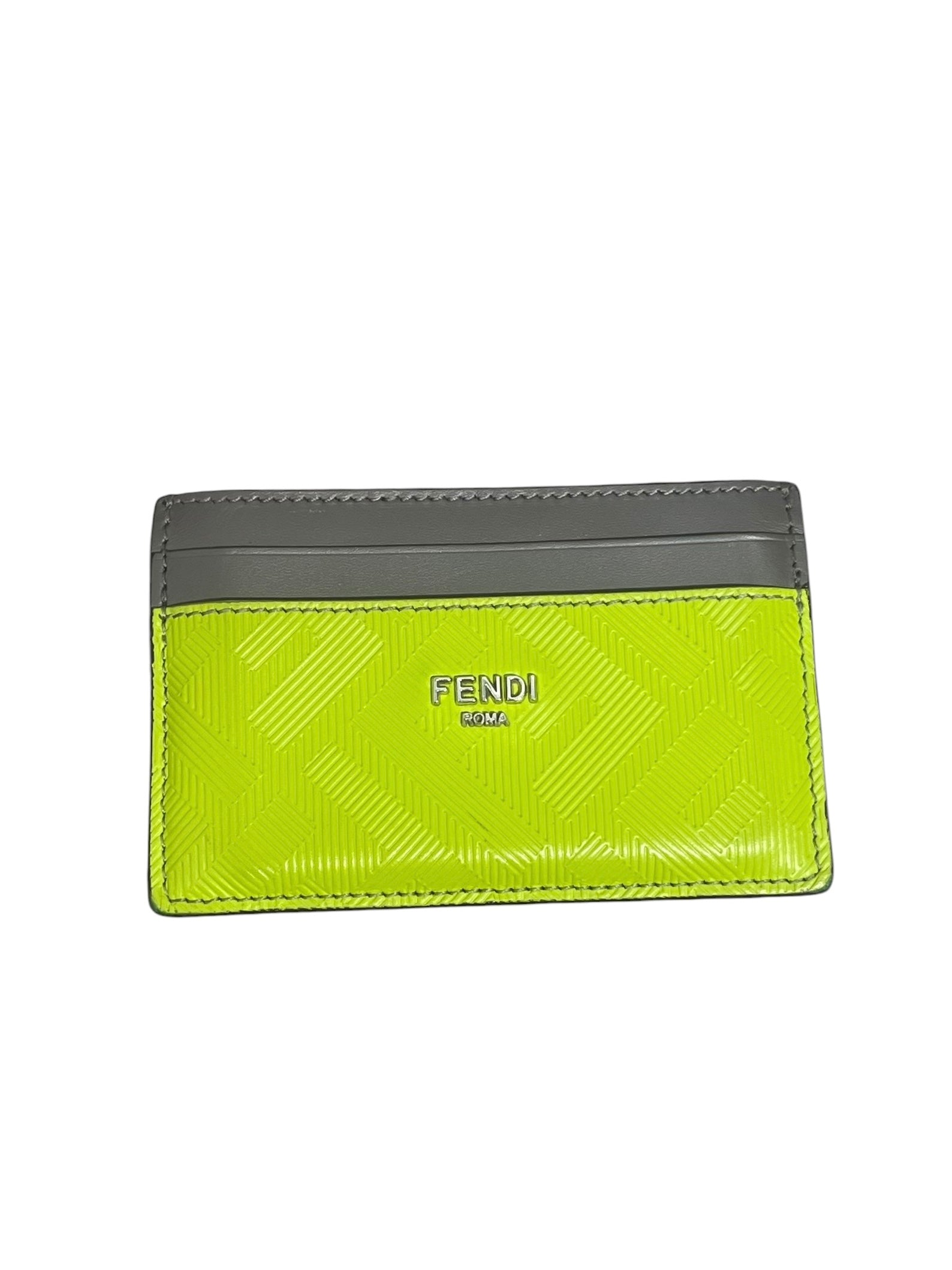 FENDI/Wallet/Leather/GRN/grid pattern 5 slots silver view 4