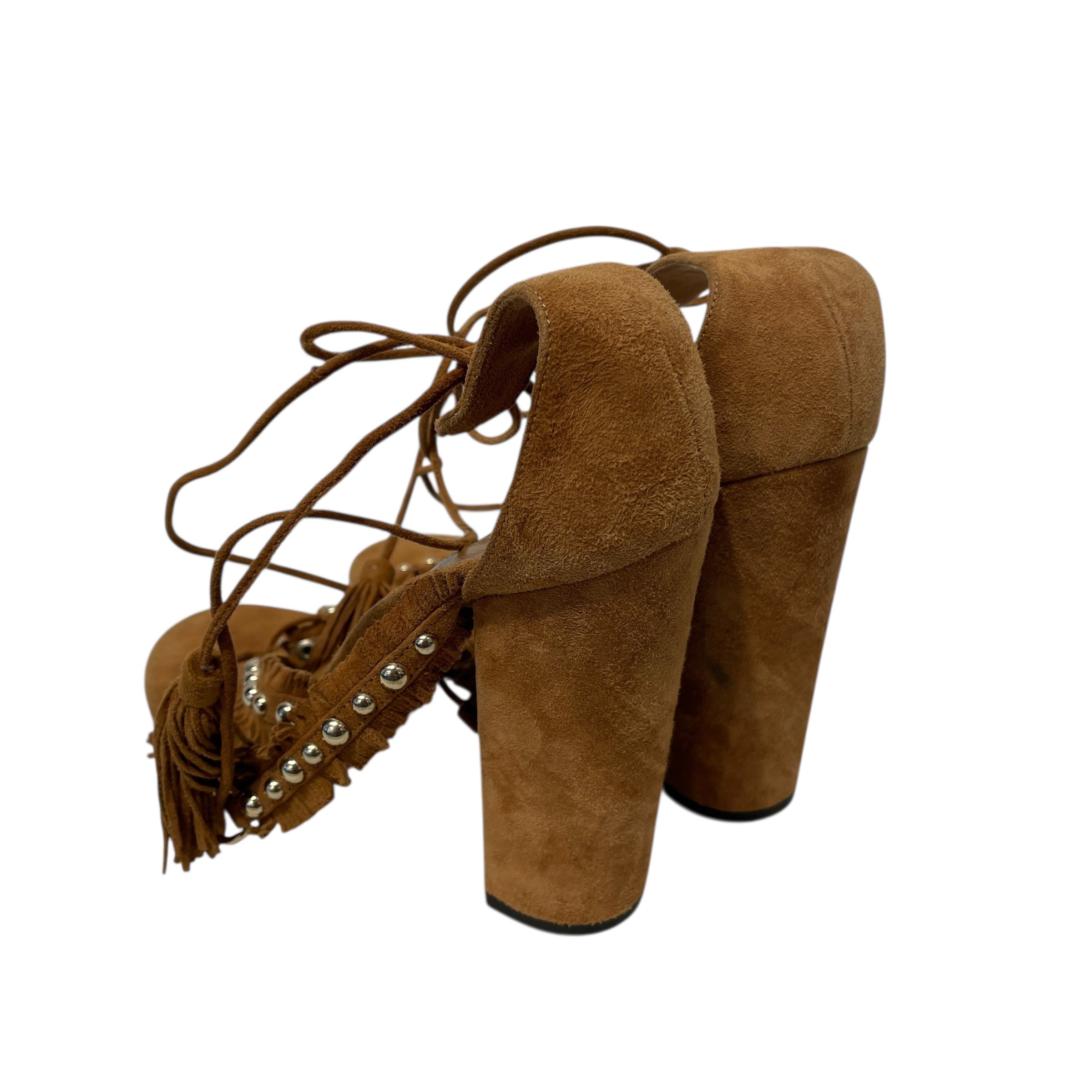 AQUAZZURA/Heels/EU 40/Suede/CML/FRINGE & SILVER view 2