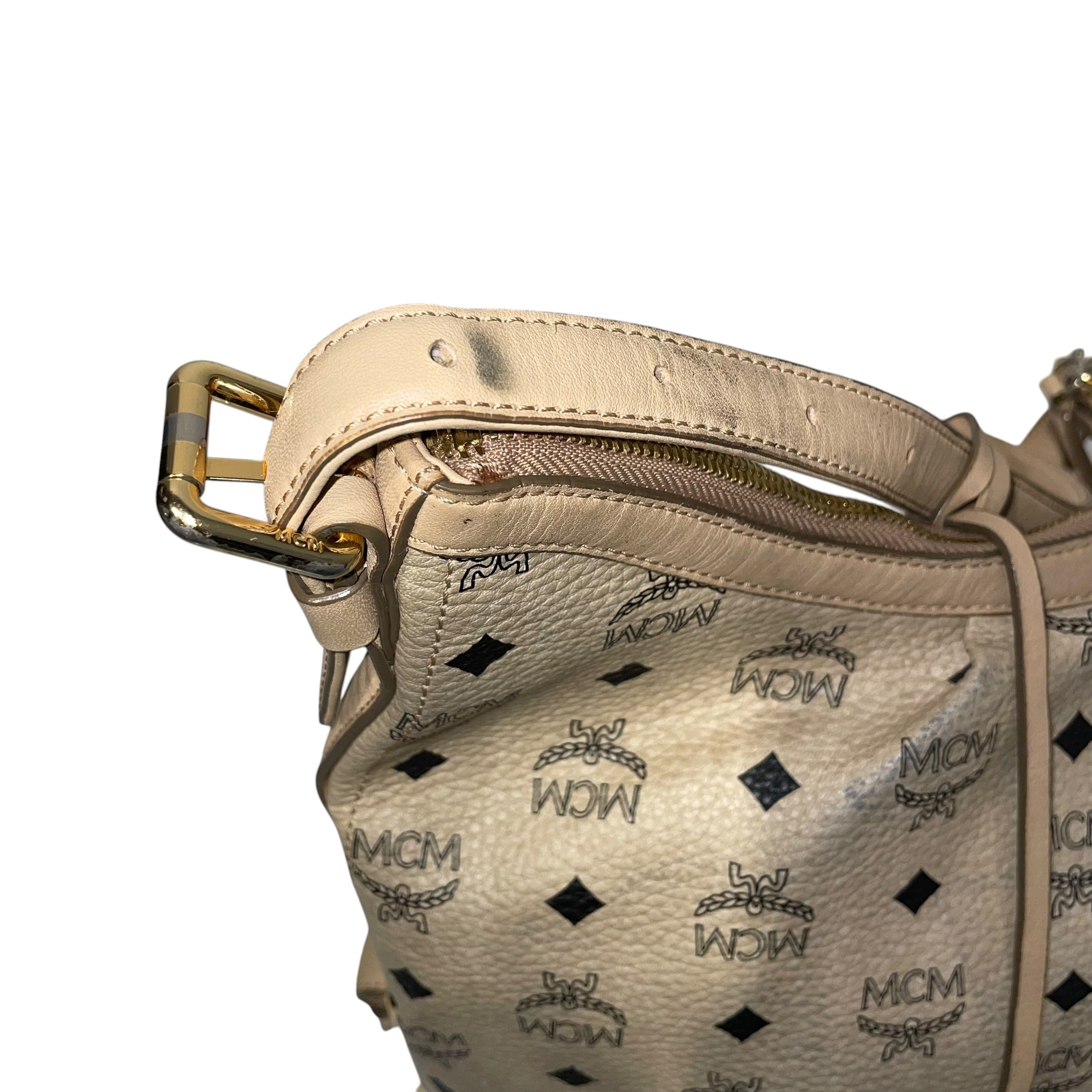 MCM/Boston Bag/Monogram/Leather/BEG/J6219 view 10