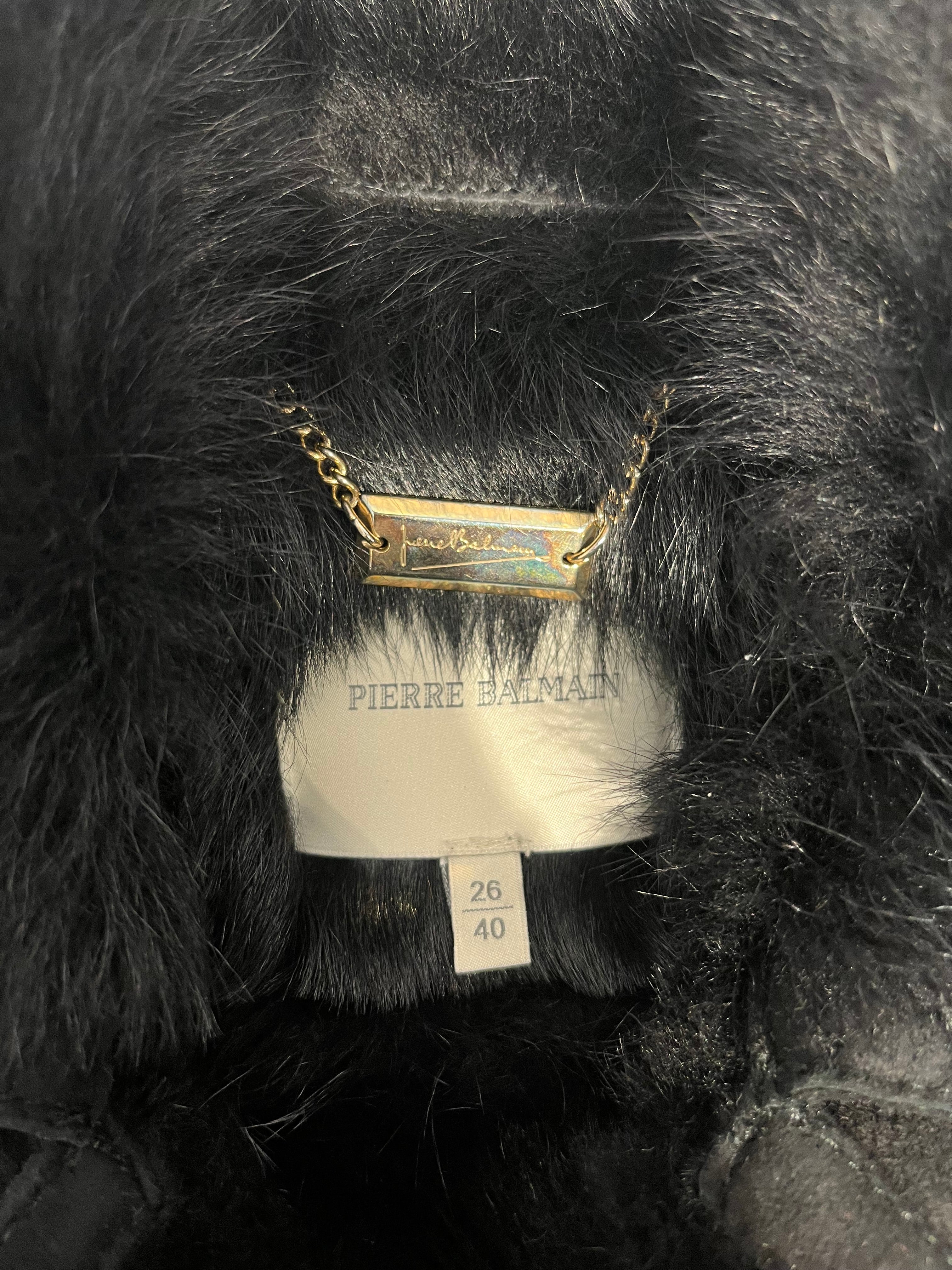 PIERRE BALMAIN/Leather Jkt/26/Leather/BLK/shearling fur gold hardware view 4