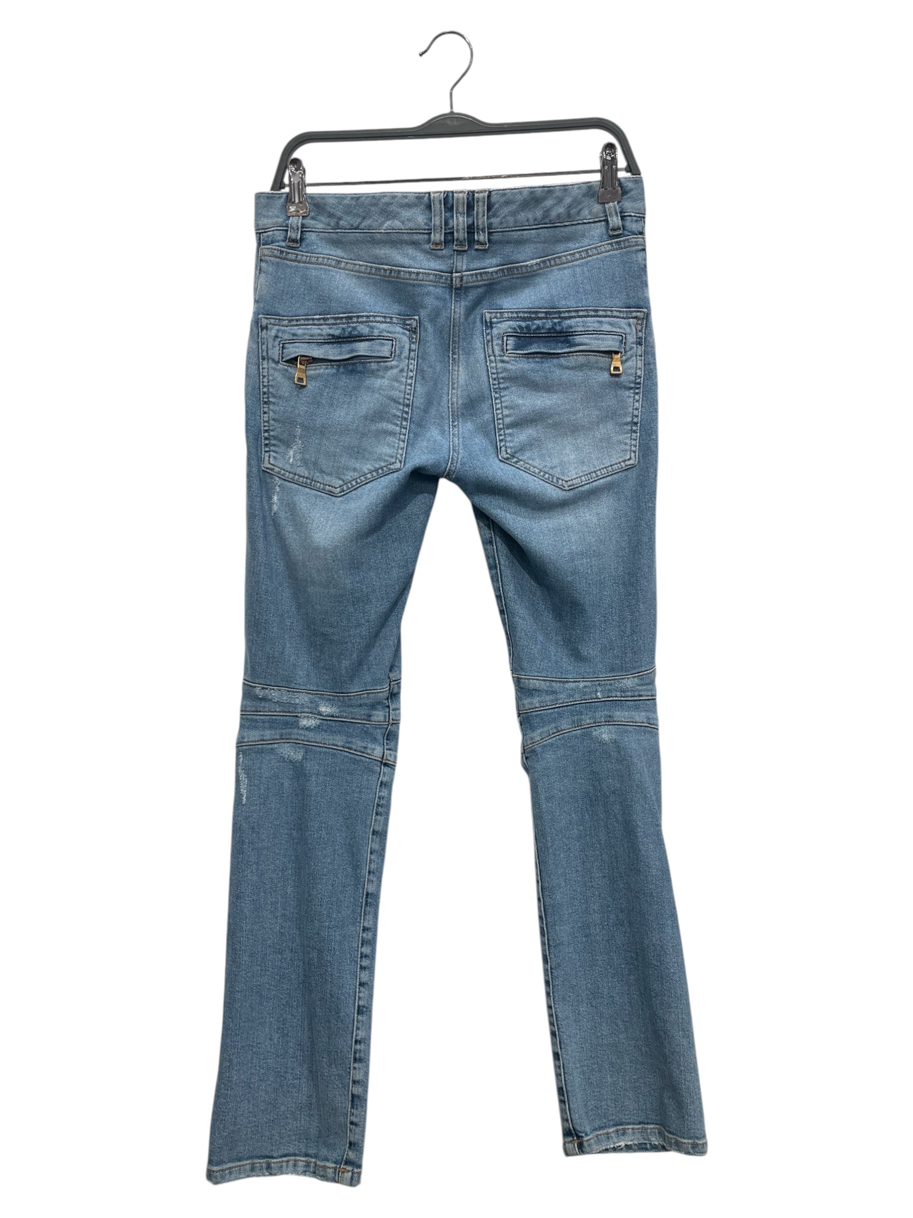 BALMAIN/Skinny Pants/36/Denim/IDG/GOLD BUTTON BIKER view 2