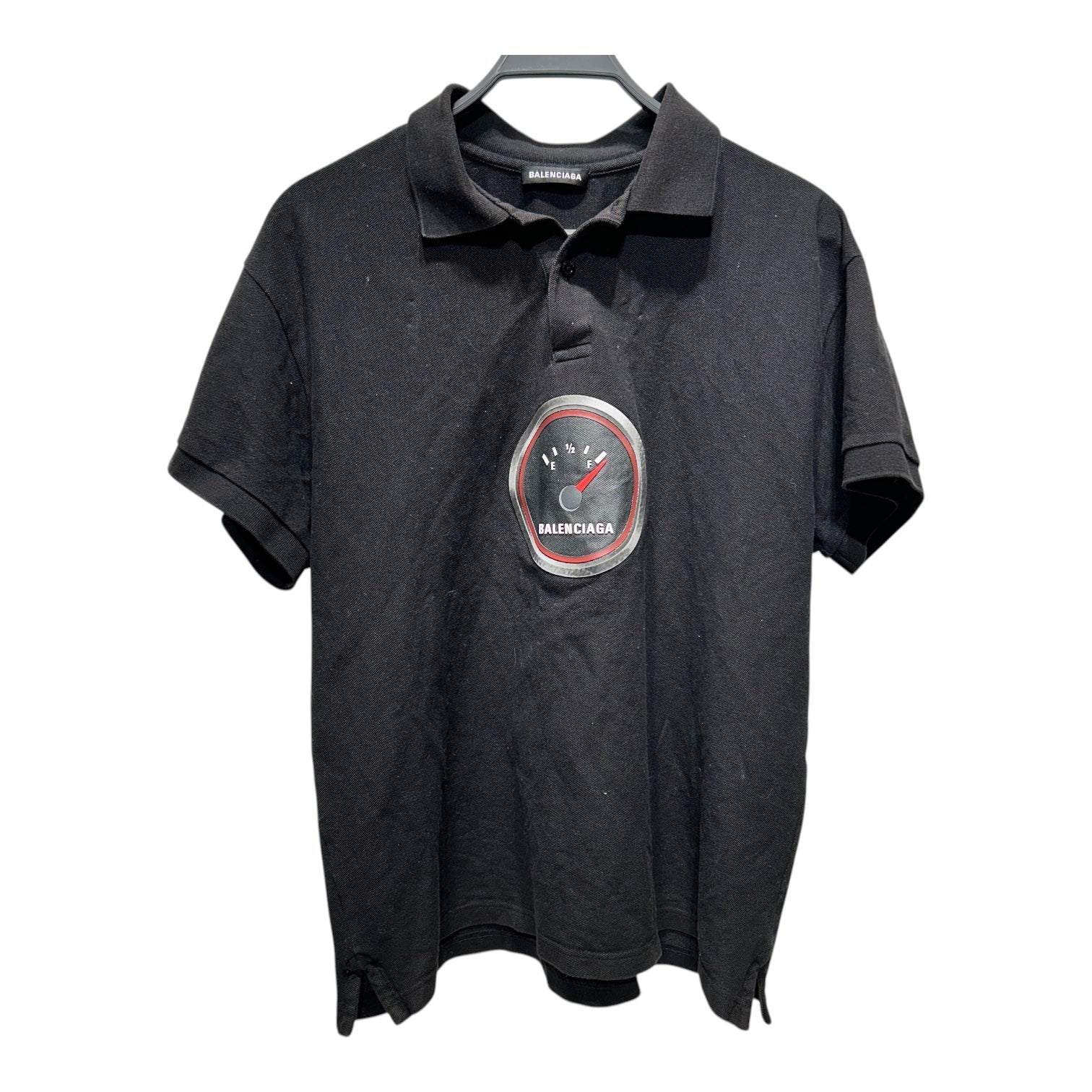 BALENCIAGA/Polo Shirt/M/Cotton/BLK/CAR METER GRAPHIC view 1