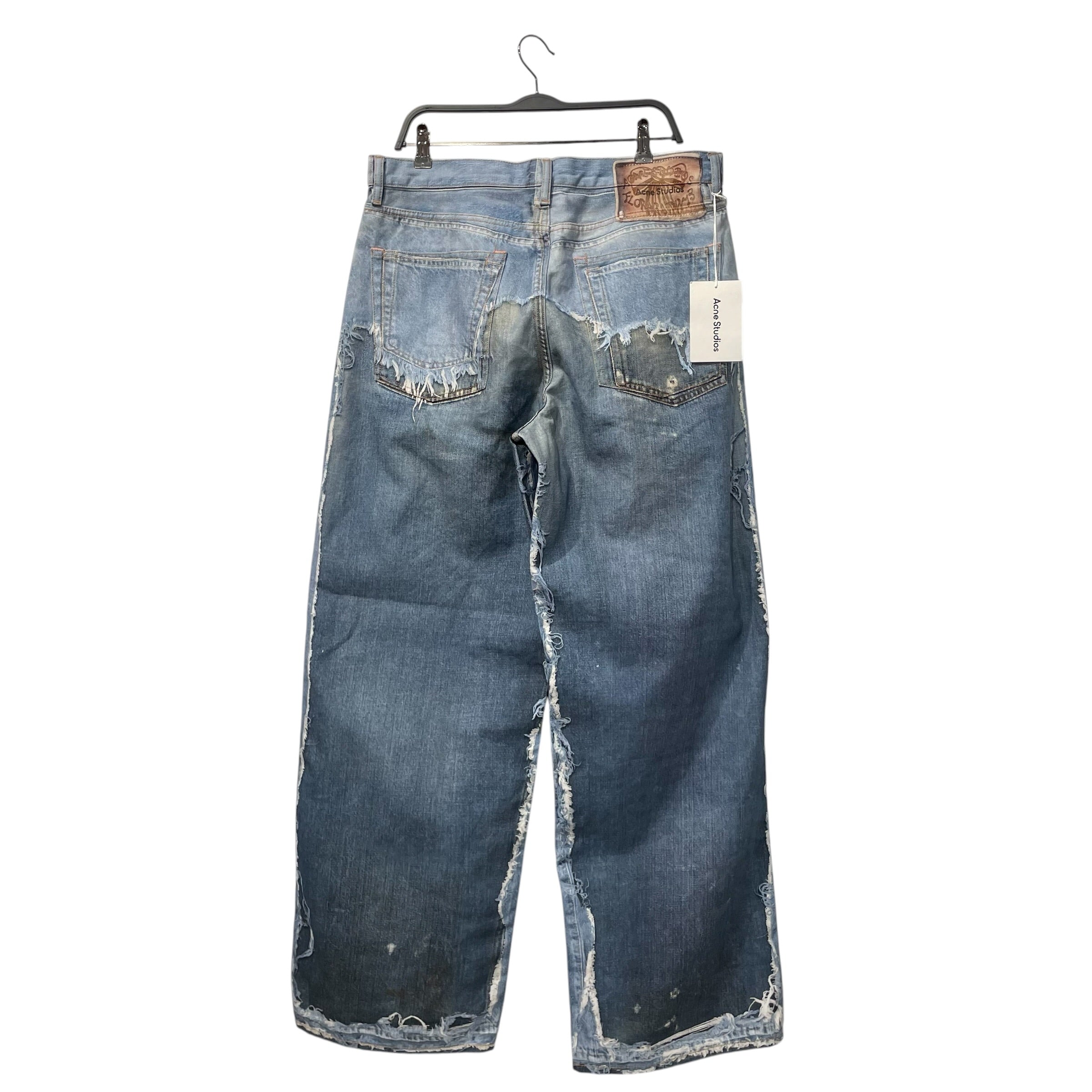 Acne Studios/Bootcut Pants/XXL/Cotton/BLU/Graphic/TROMPE L'OEIL view 2