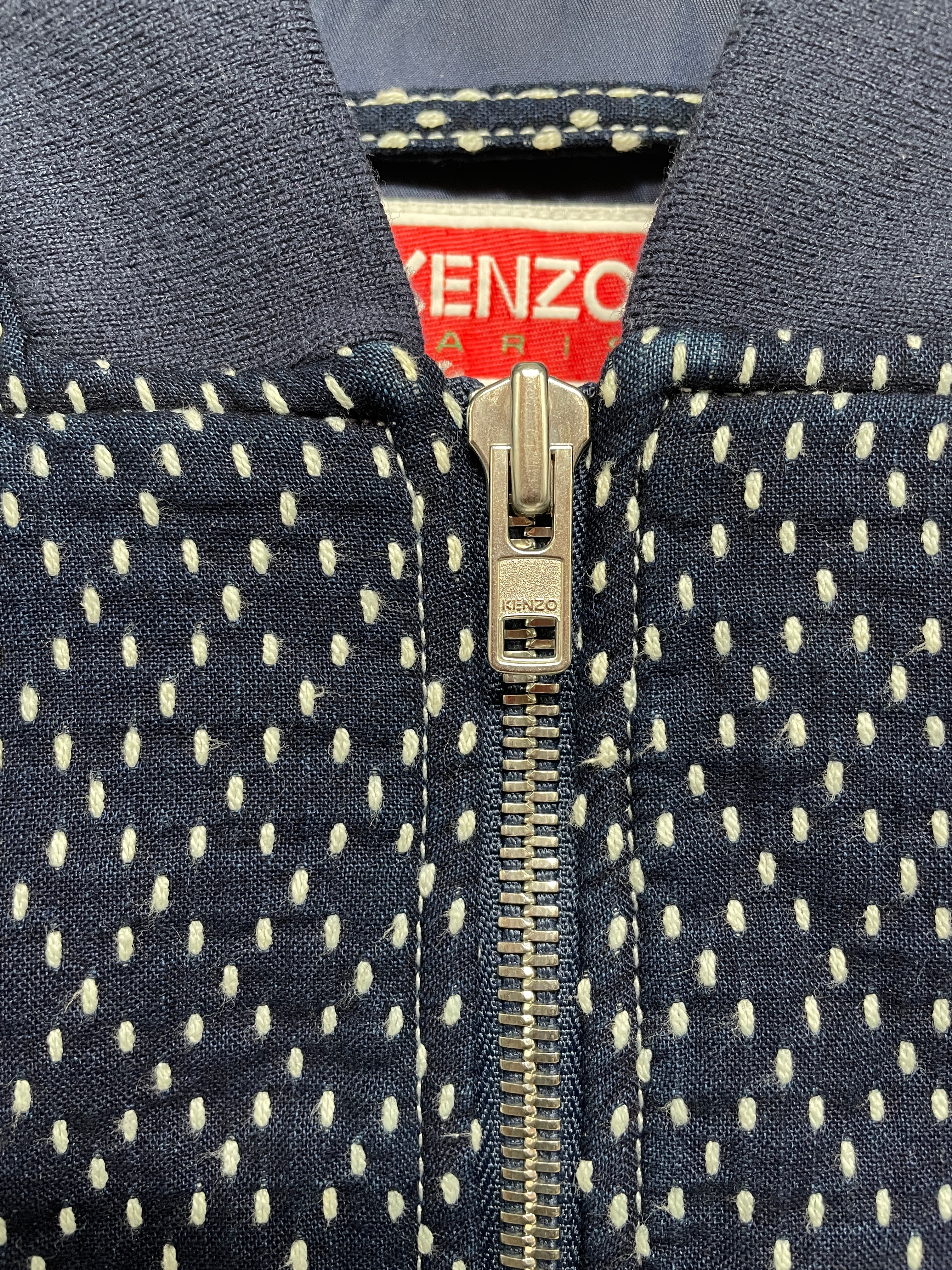KENZO/Baseball Jkt/L/All Over Print/Cotton/NVY/WHT STITCH LOGO WAIST view 2