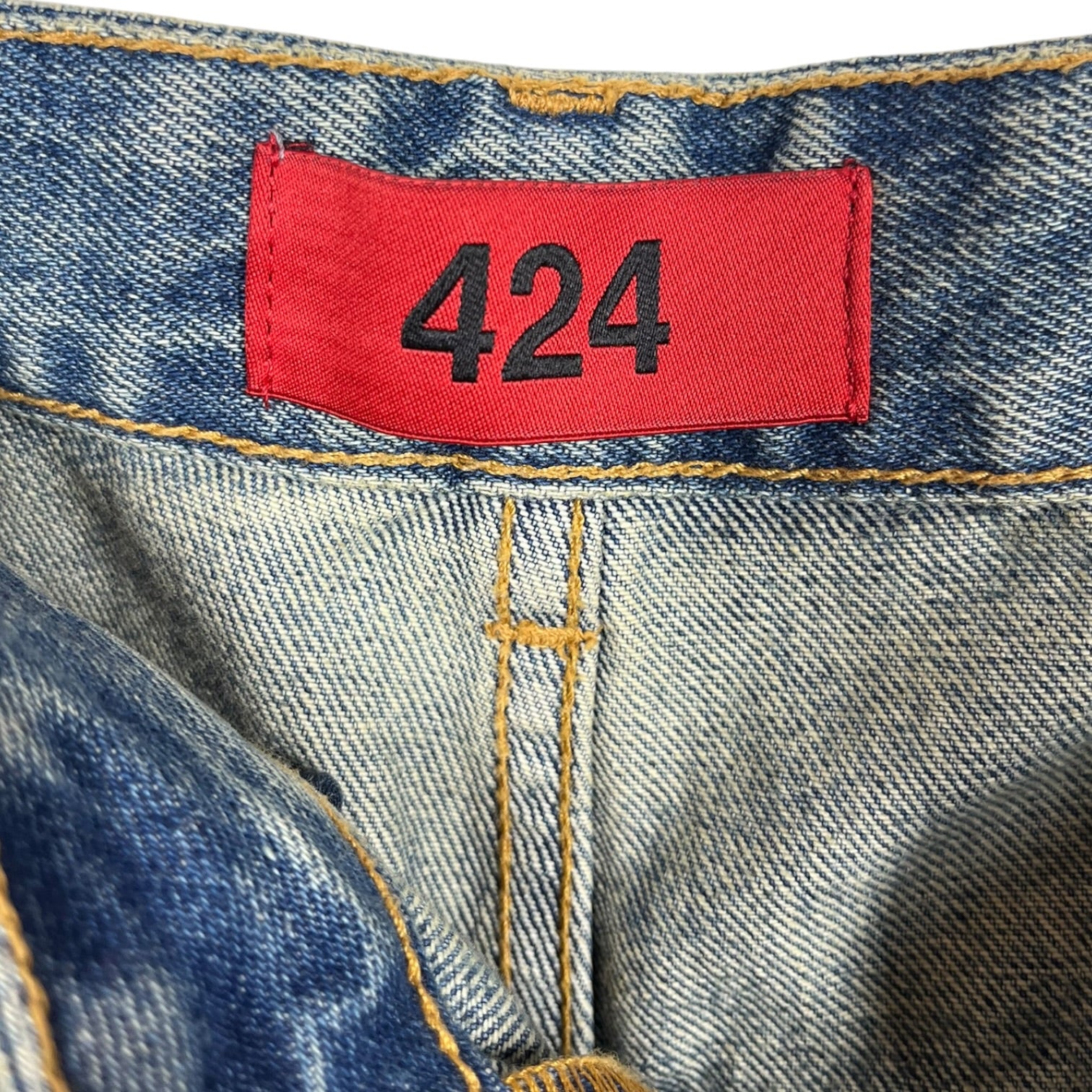 424(FourTwoFour)/Straight Pants/44/Denim/BLU/DISTRESSED WIDE LEG JEANS view 3