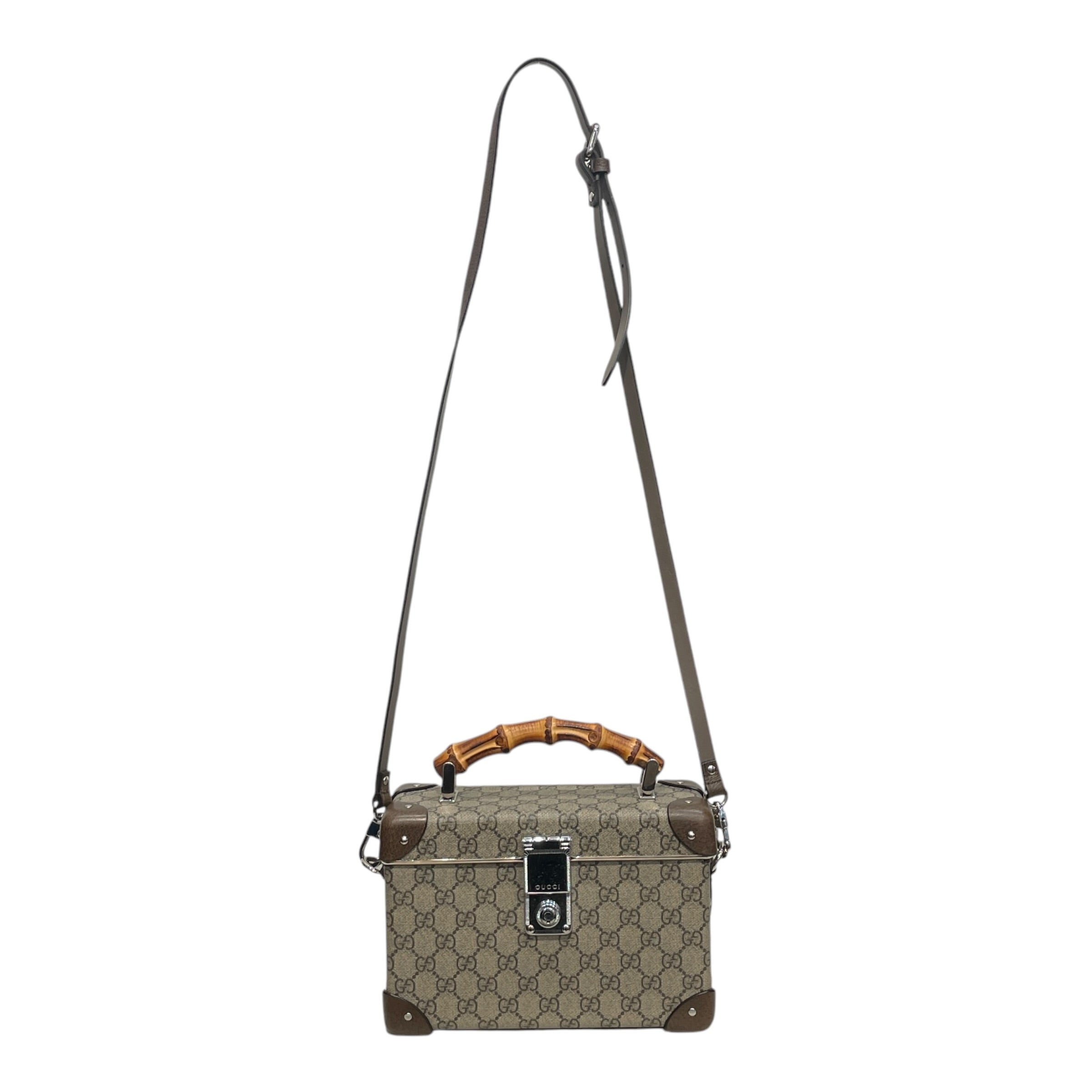 GUCCI/Hand Bag/Monogram/Leather/BRW/BAMBOO GUCCI GLOBE TROTTER view 1
