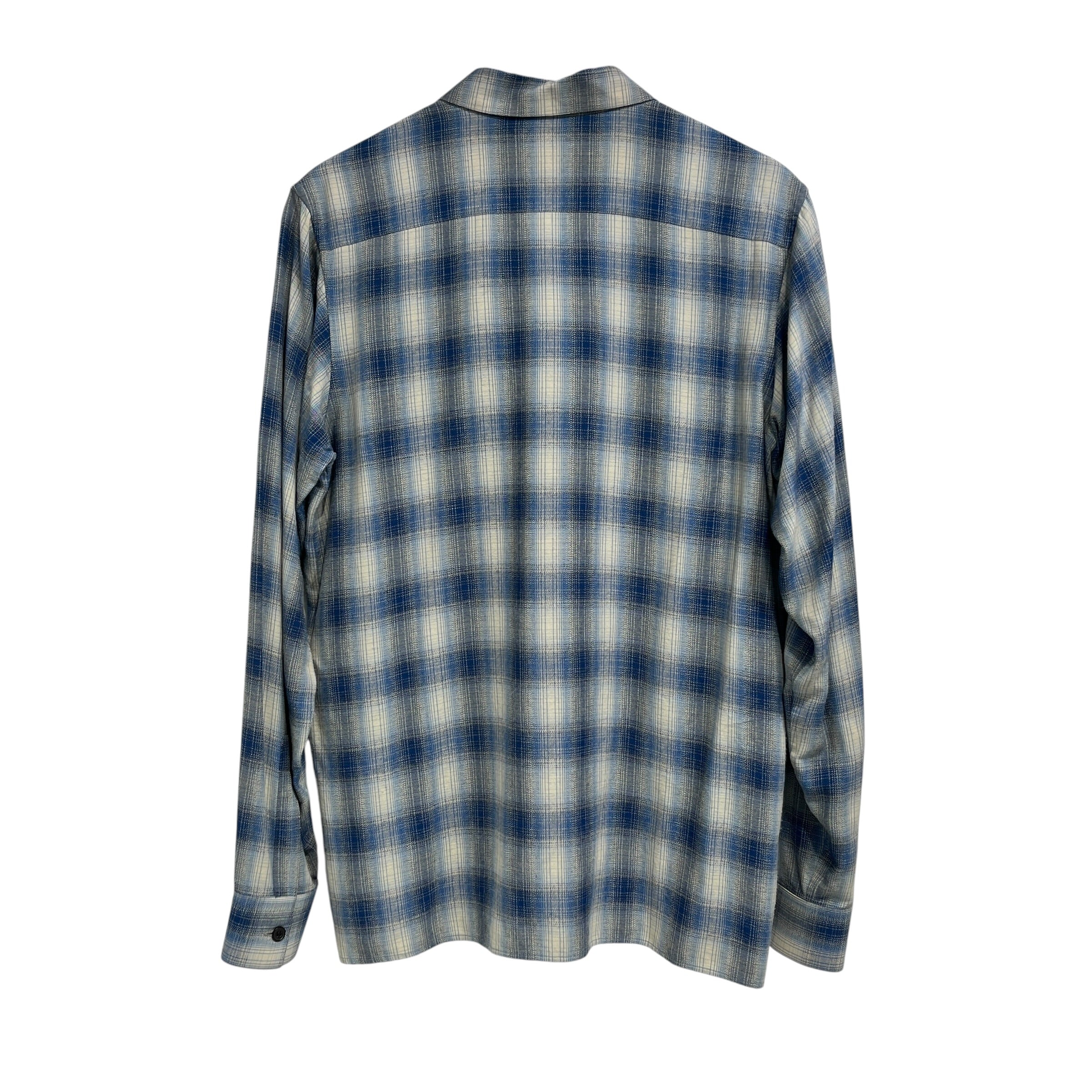 SAINT LAURENT/Hedi Slimane/Flannel Shirt/40/Cotton/BLU/Plaid/2014 (Sz 40 / 15 3/2) view 2