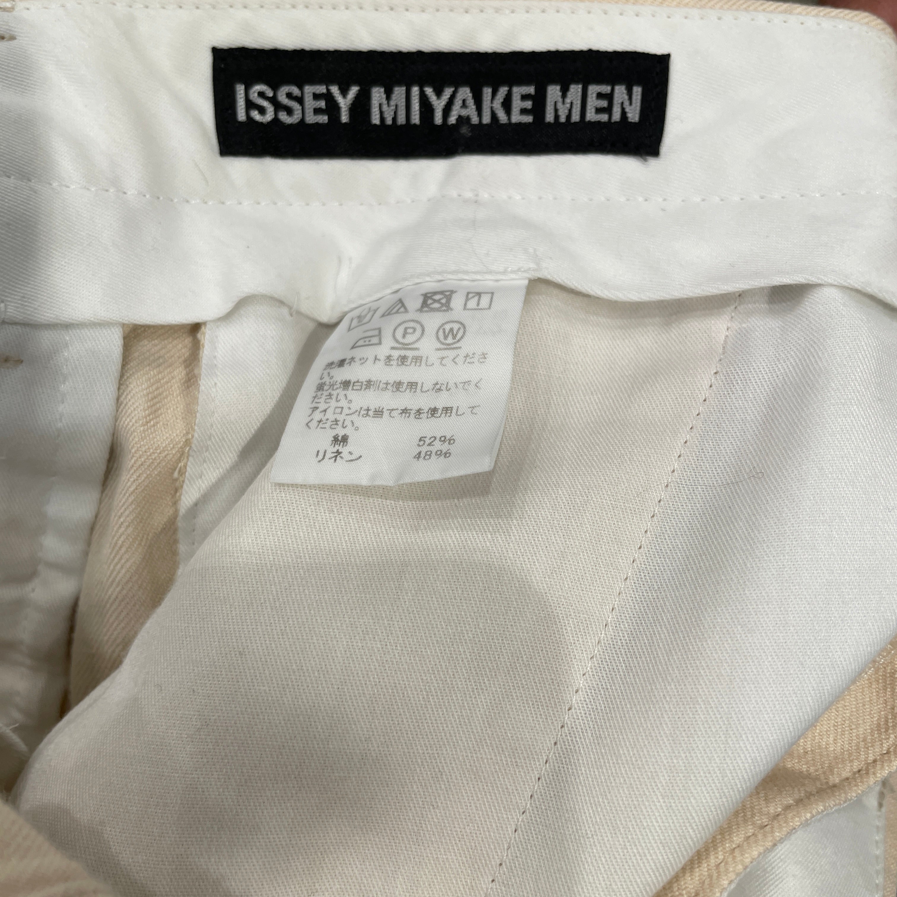 ISSEY MIYAKE/Pants/1/Cotton/CRM/LINEN SLACKS view 3