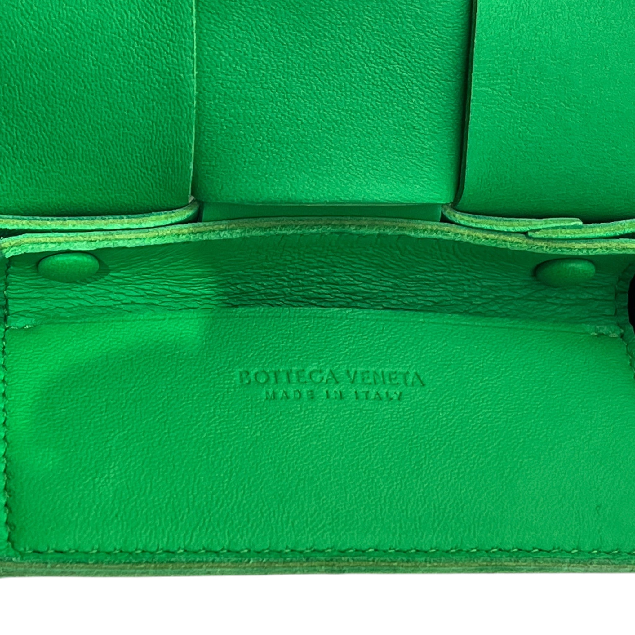 BOTTEGA VENETA/Cross Body Bag/Leather/GRN/mini cassett bag view 4