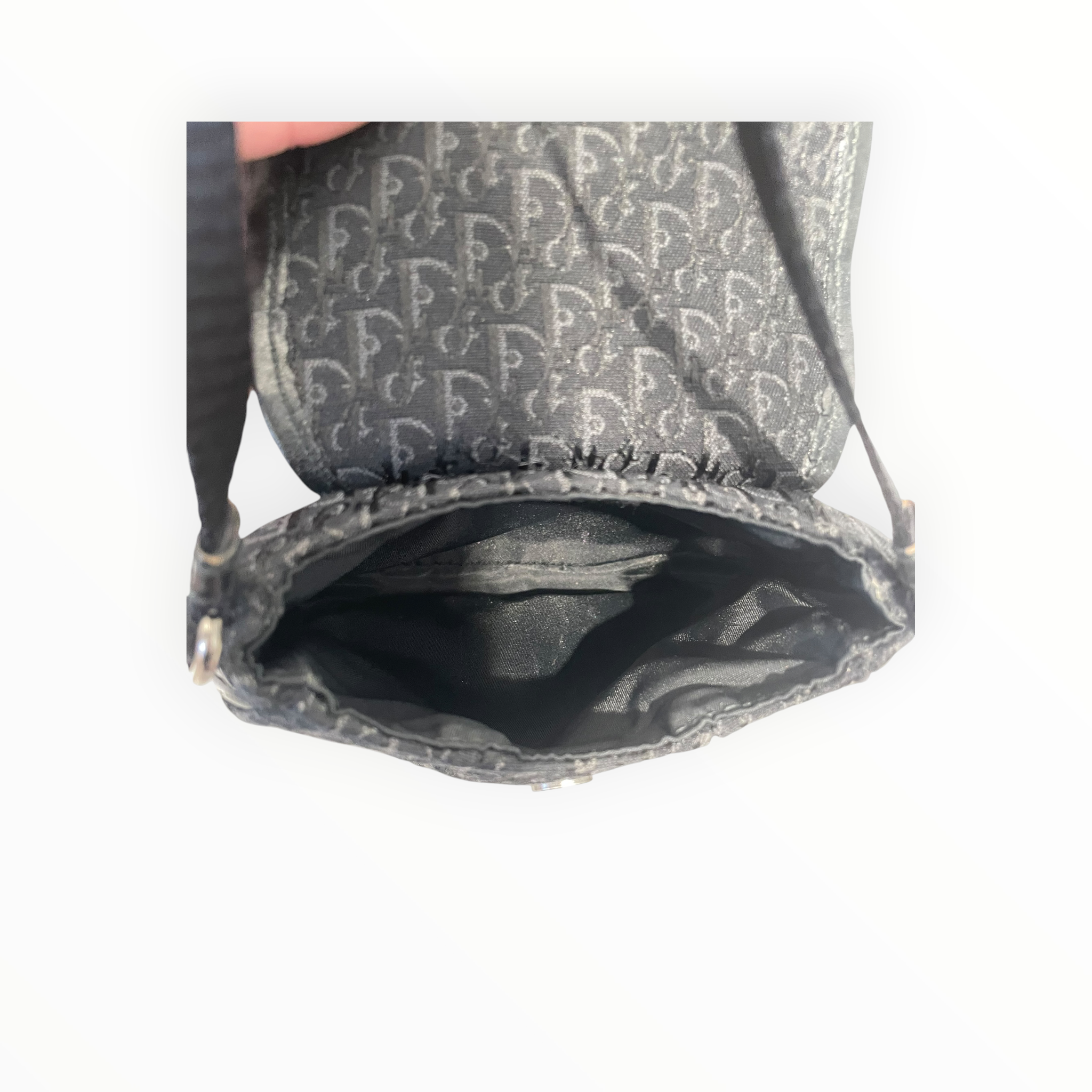 Christian Dior/Cross Body Bag/Monogram/BLK/crossbody buckle pouch view 3