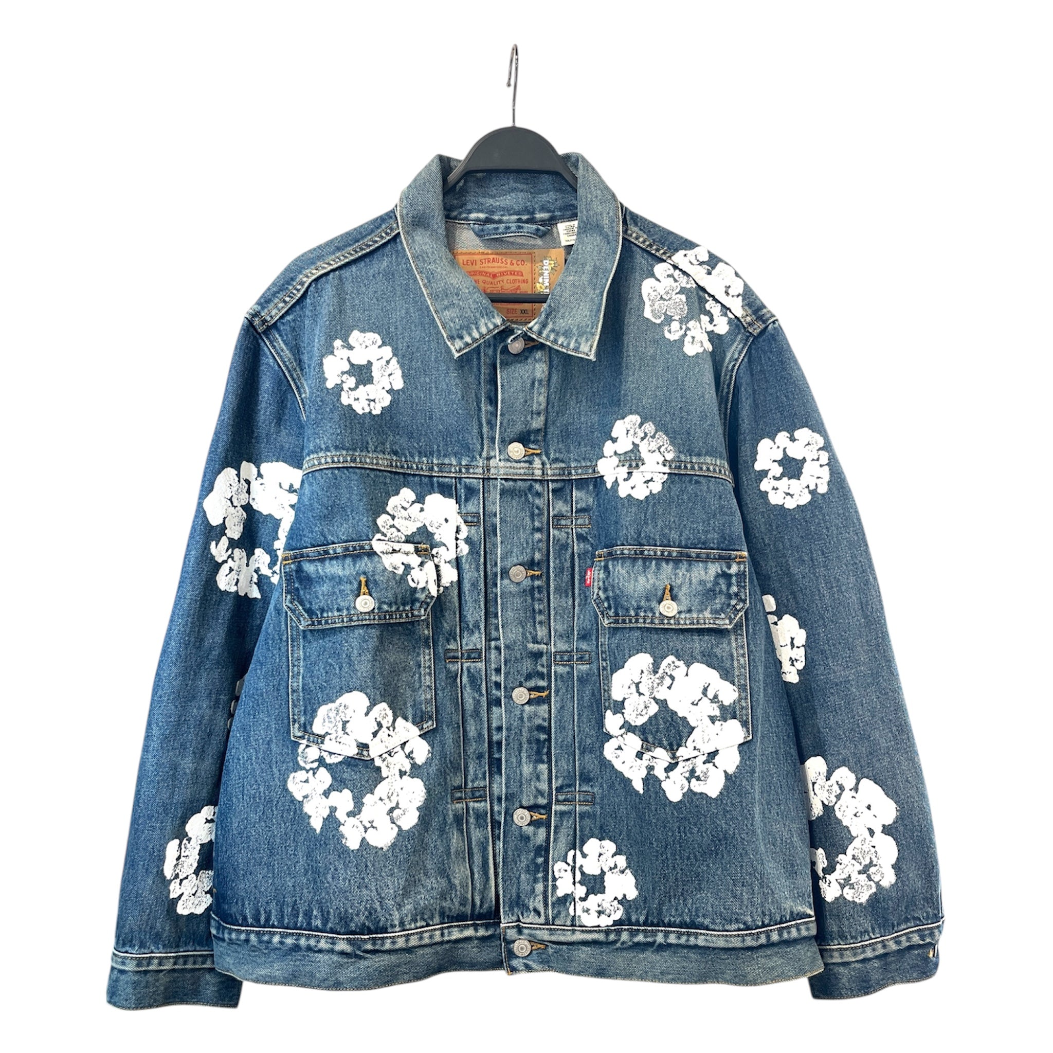DENIM TEARS/Denim Jkt/XXL/Cotton/BLU/Graphic/COTTON WREATH view 1