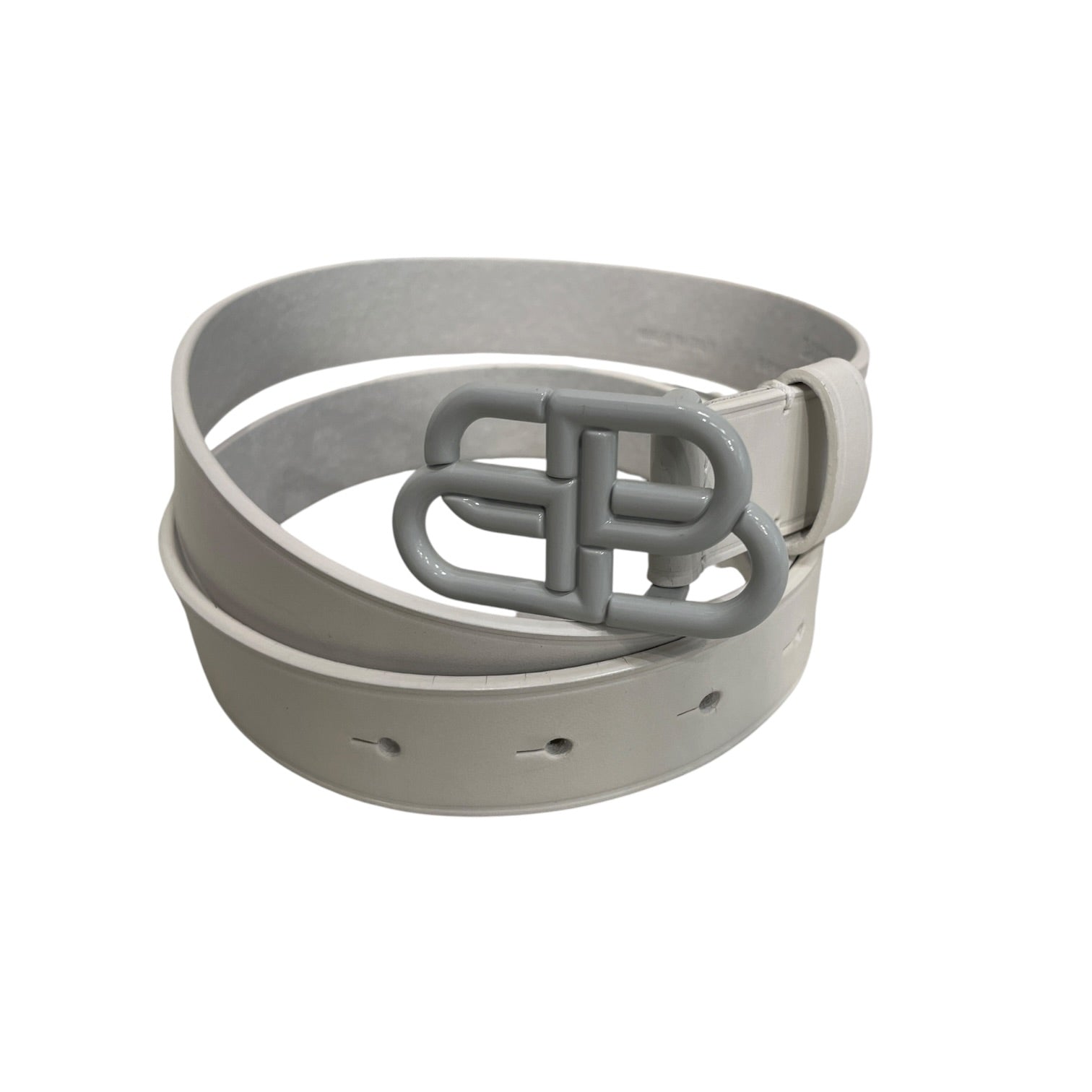 BALENCIAGA/Belt/Leather/WHT/BB BUCKLE WHT view 1