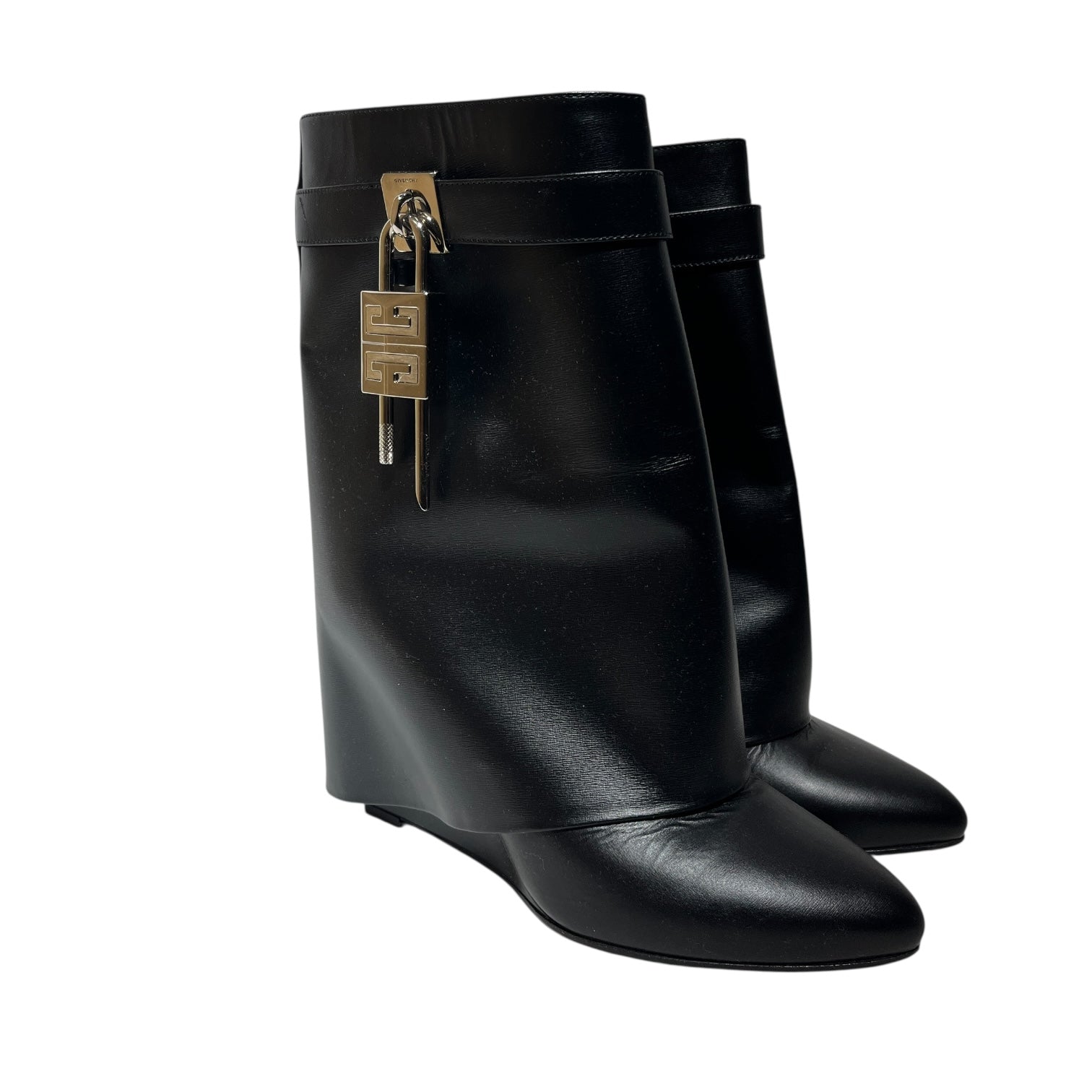 GIVENCHY/Ankle Boots/EU 39.5/Leather/BLK/SHARK LOCK ANKLE view 1