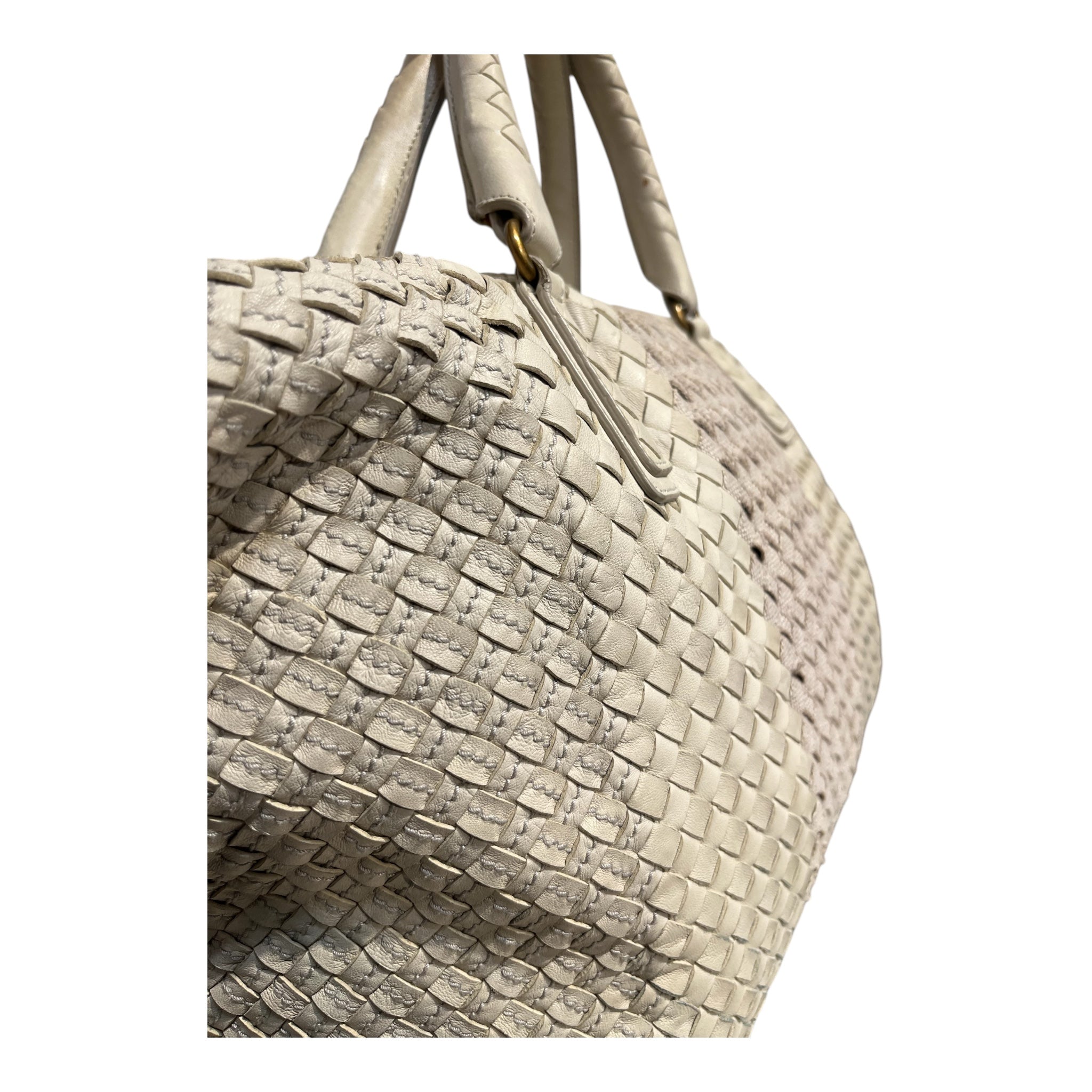BOTTEGA VENETA/Tote Bag/Leather/CRM/WAFFLE/ COTTON MIDDLE view 8