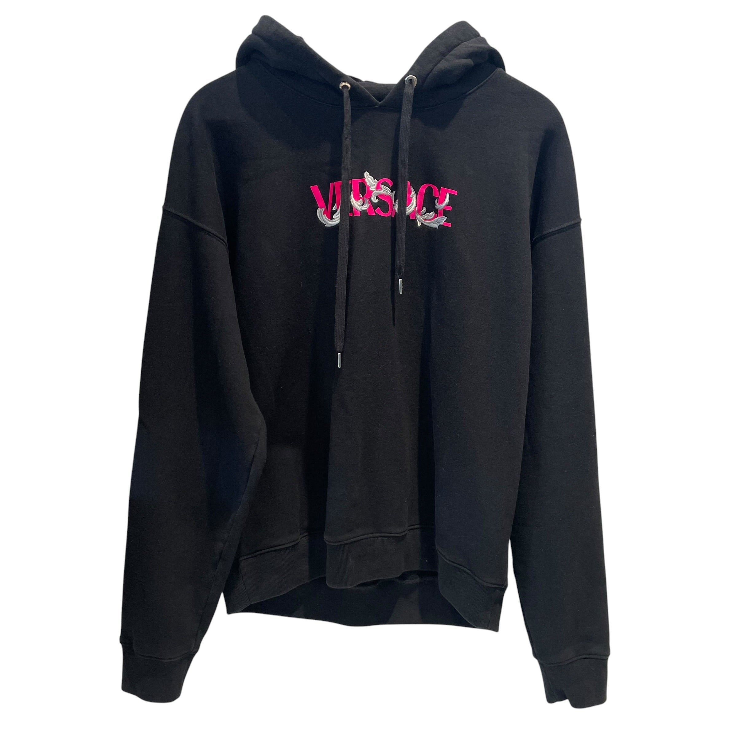 GIANNI VERSACE/Hoodie/XL/Cotton/BLK/PINK LOGO BAROQUE view 1