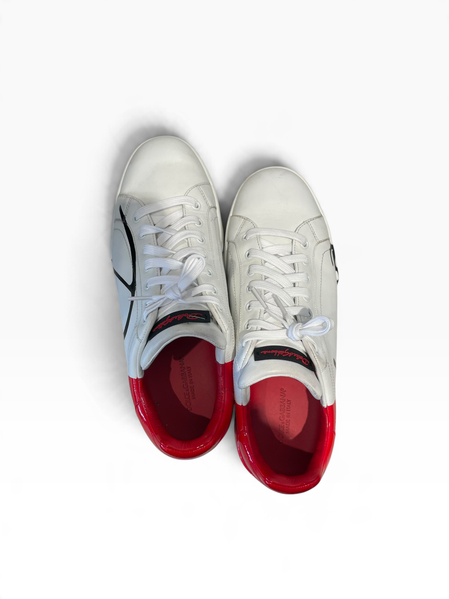 DOLCE&GABBANA/Low-Sneakers/US 10/Leather/WHT/PORTOFINO WHITE RED view 3