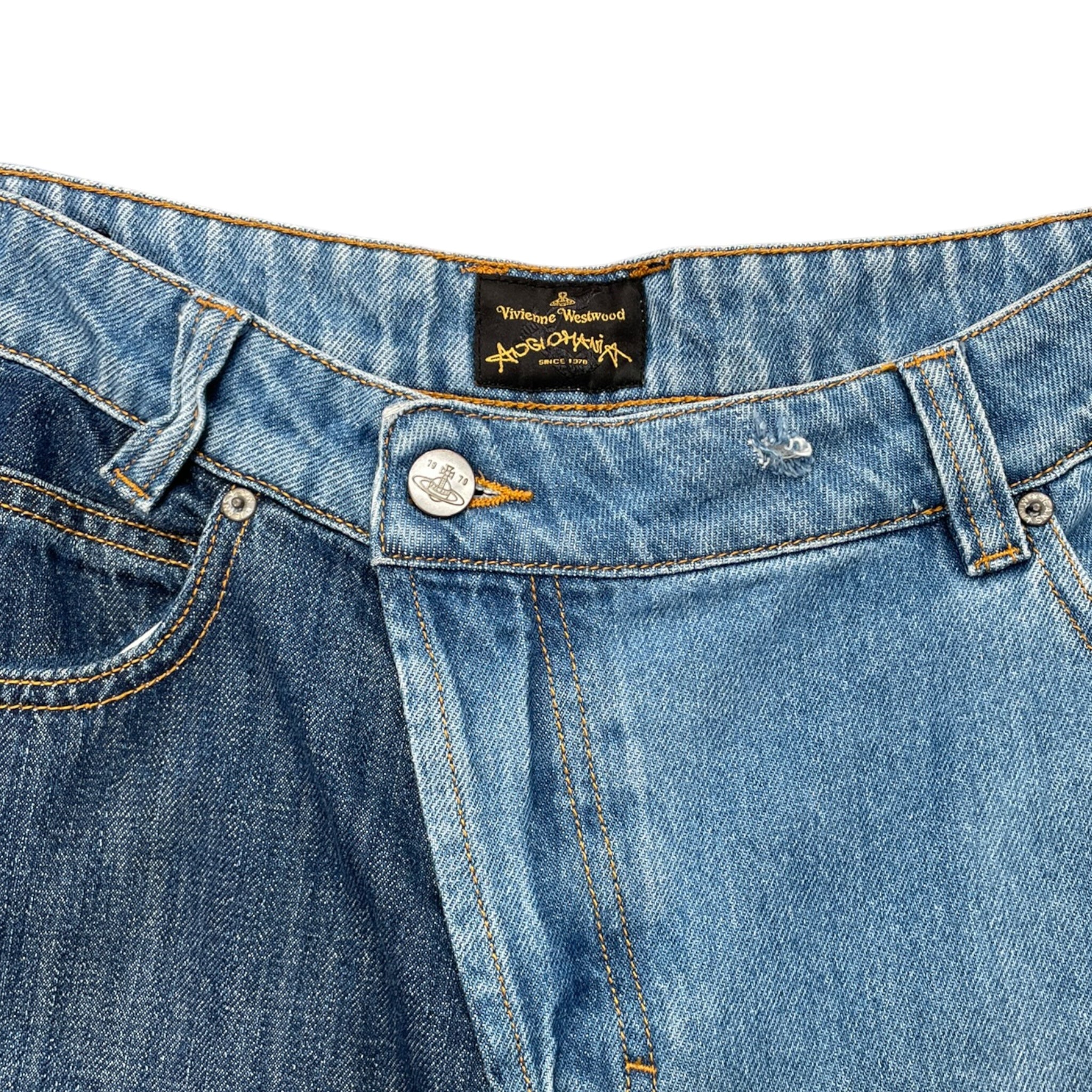 Vivienne Westwood/Bottoms/29/Cotton/BLU/two toned denim view 3