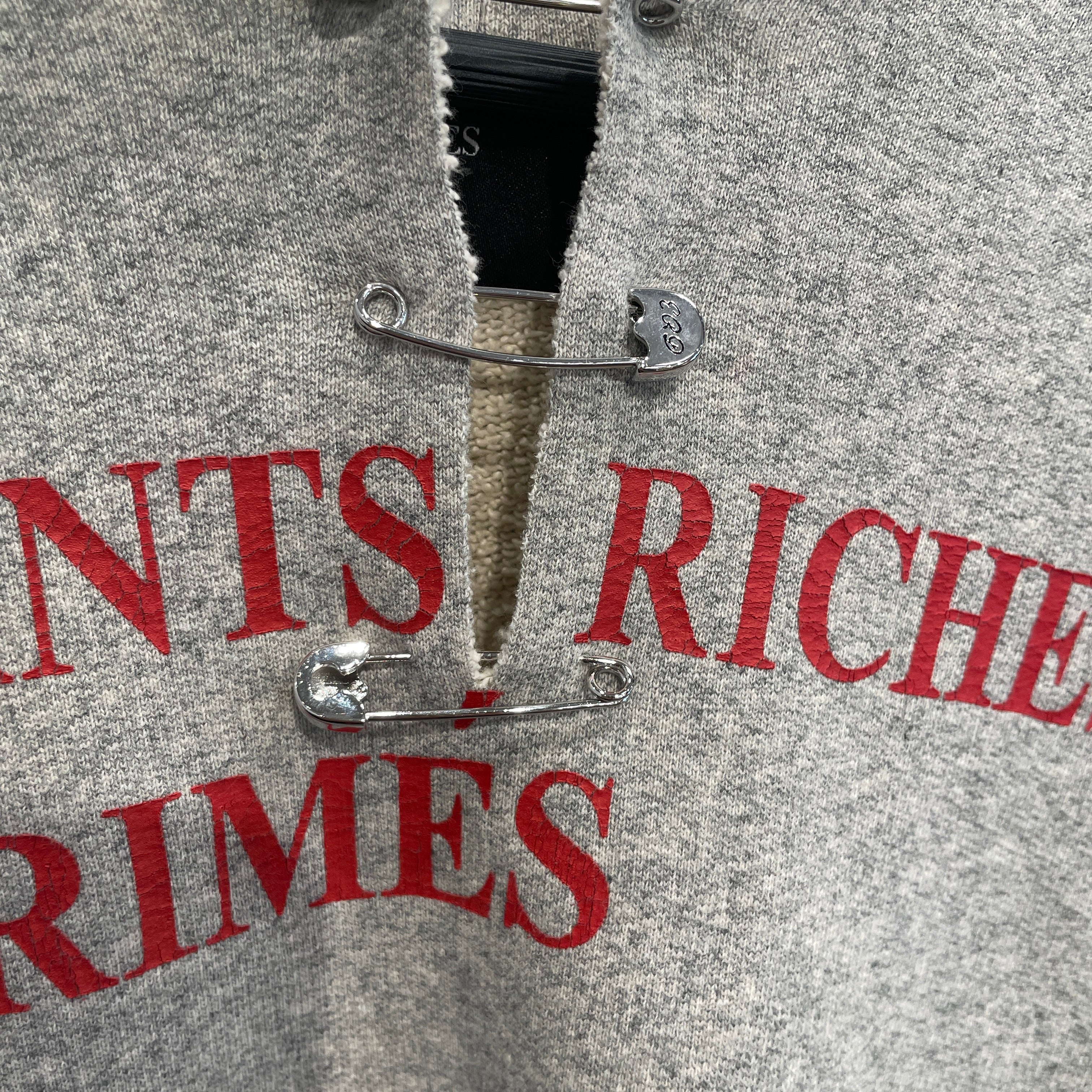 enfants riches deprimes/Hoodie/L/Graphic/Cotton/GRY/Distressed/BOBBY PIN RIPPED HOODIE view 5