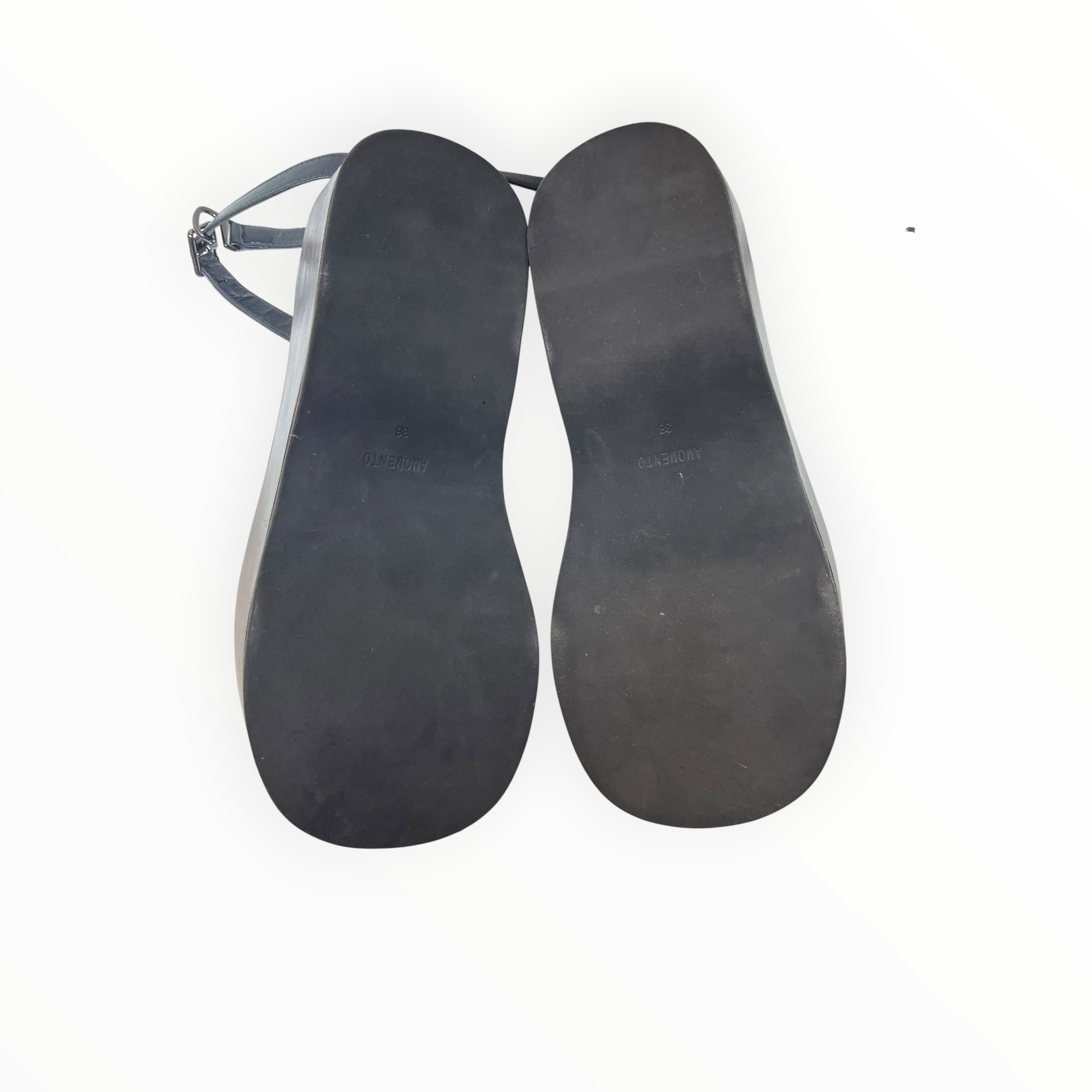 AMOMENTO/Shoes/EU 38/Leather/BLK/Ankle Strap/WOOD PLATFORM view 5