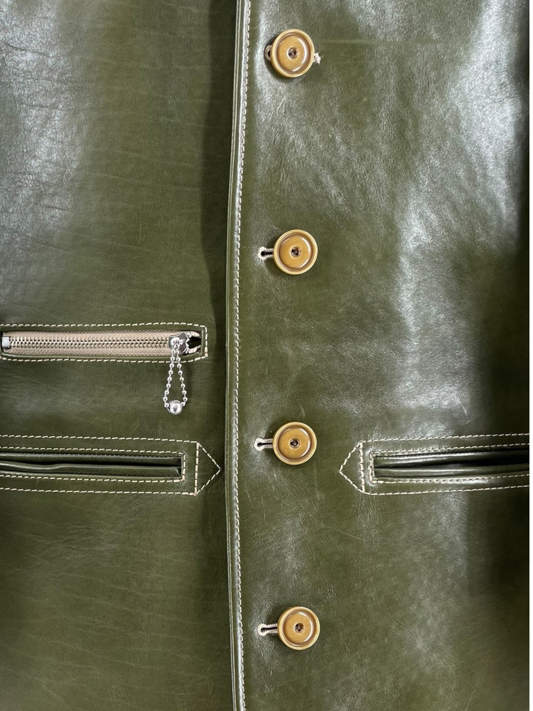 Y'2 LEATHER/Leather Jkt/36/Green/Horsehide/ view 6