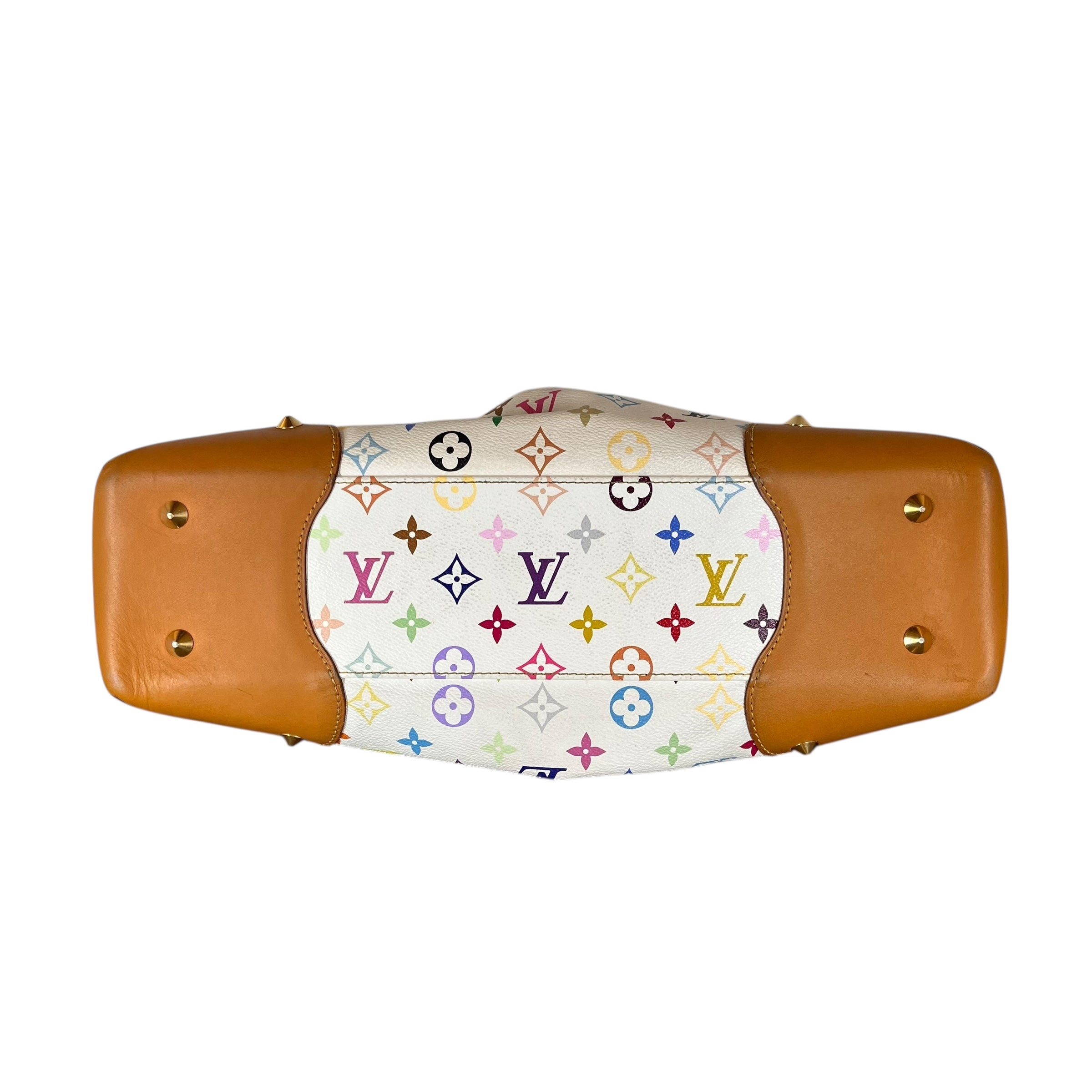 LOUIS VUITTON/Hand Bag/Monogram/Leather/WHT/Murakami Judy MM Bag view 3
