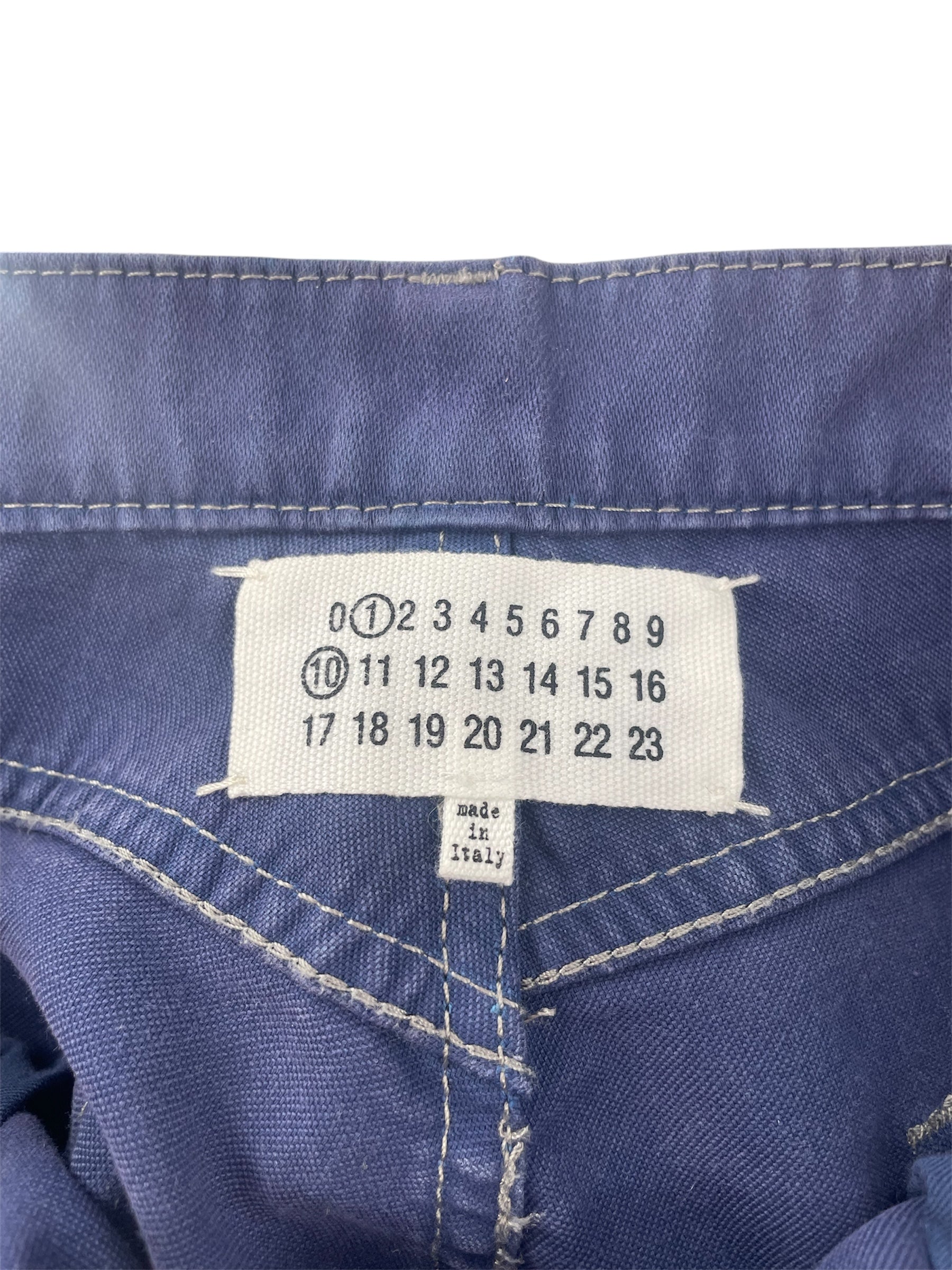 Maison Margiela/Straight Pants/32/Cotton/BLU/DISTRESSED SIDE HEM WASHED view 5