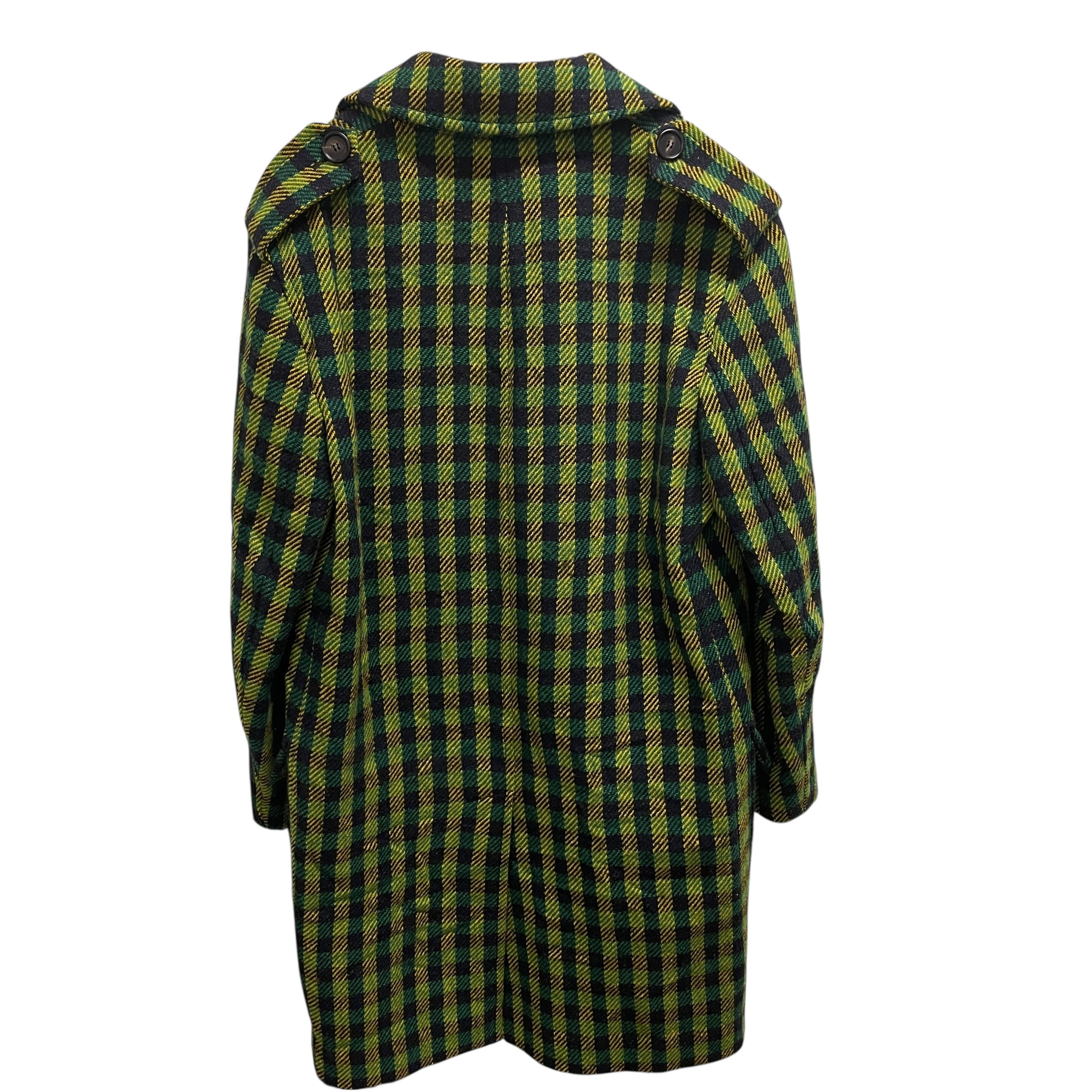 MARNI/Trench Coat/46/Wool/GRN/Plaid/YLW, BLK, GRN view 2