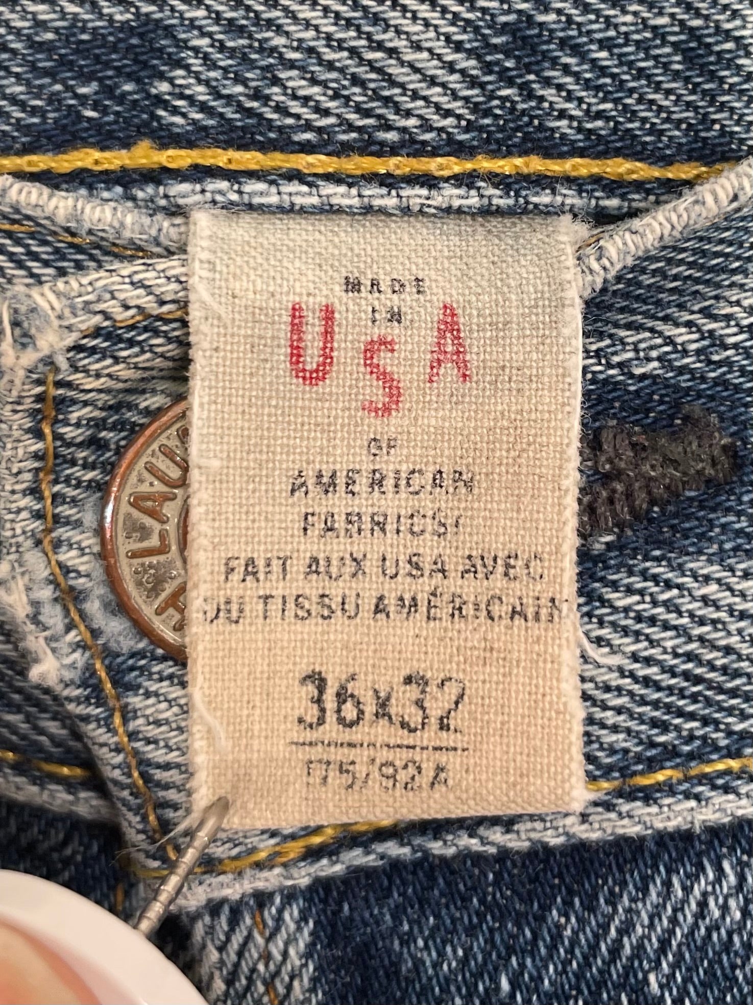 RRL/Pants/36/Denim/IDG/All Over Print/DISTRESSED view 3