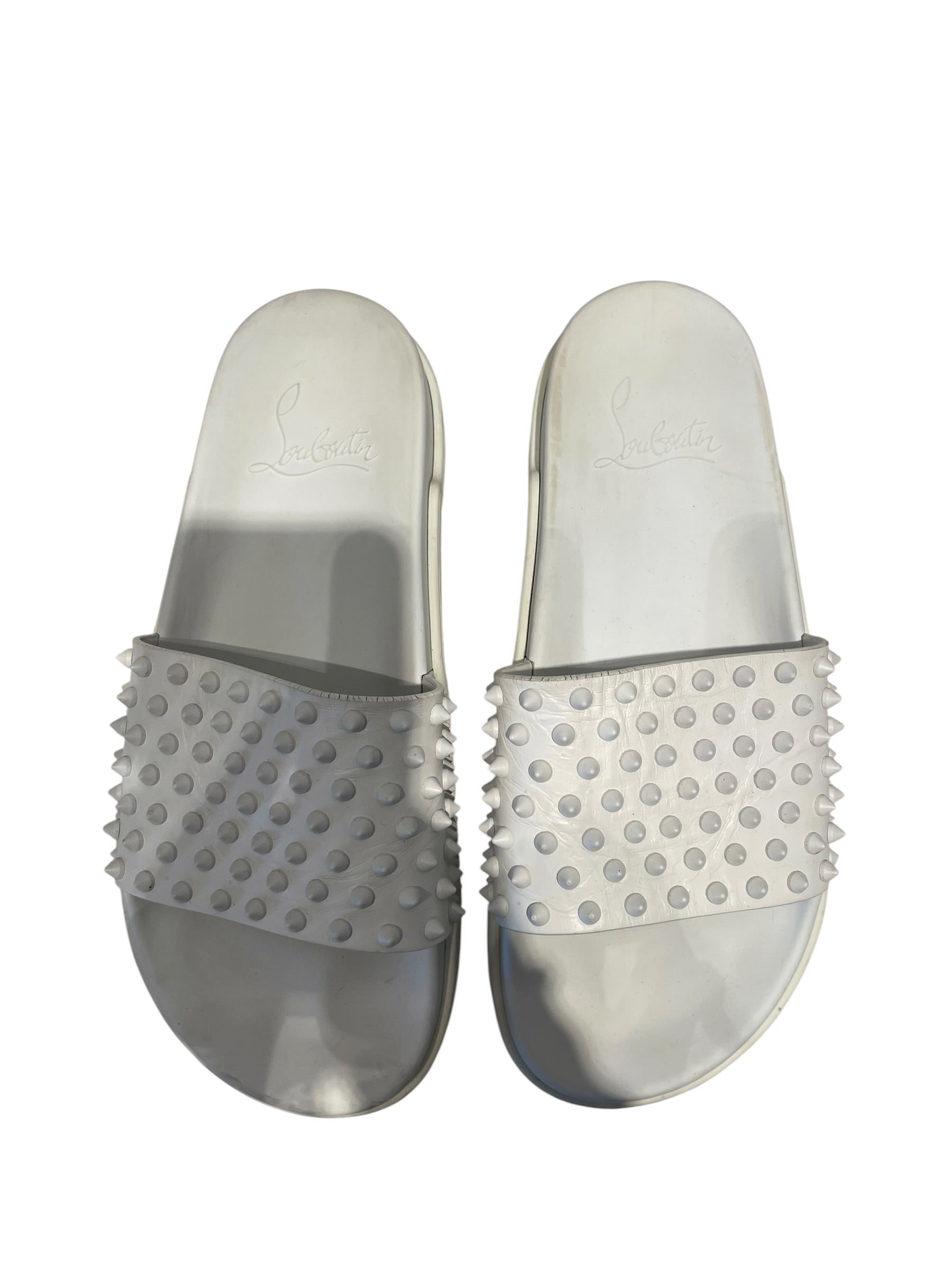 Christian Louboutin/Sandals/EU 42/WHT/Pool Spike Slides view 4