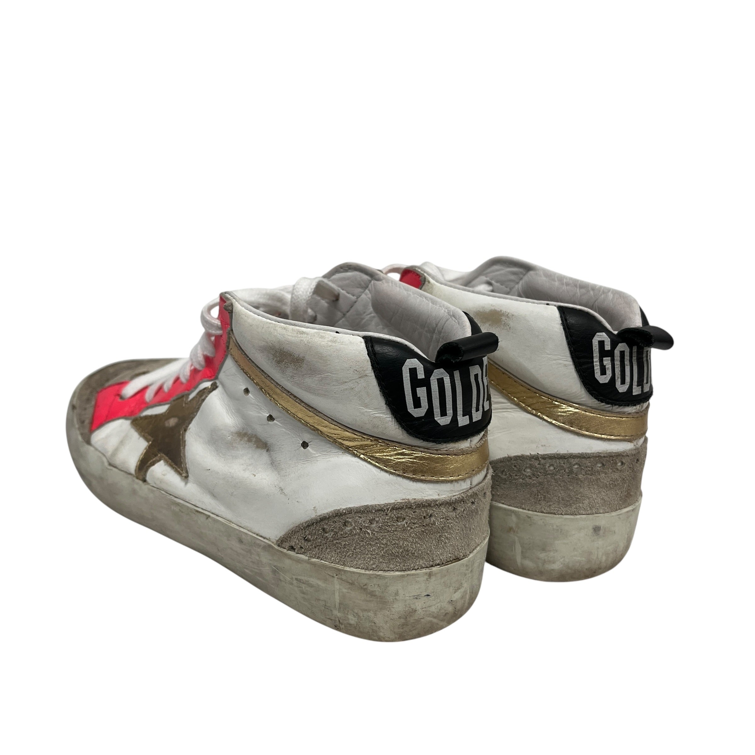 GOLDEN GOOSE/Hi-Sneakers/EU 38/Stripe/Leather/WHT/MIDSTAR GOLDEN HEART view 2