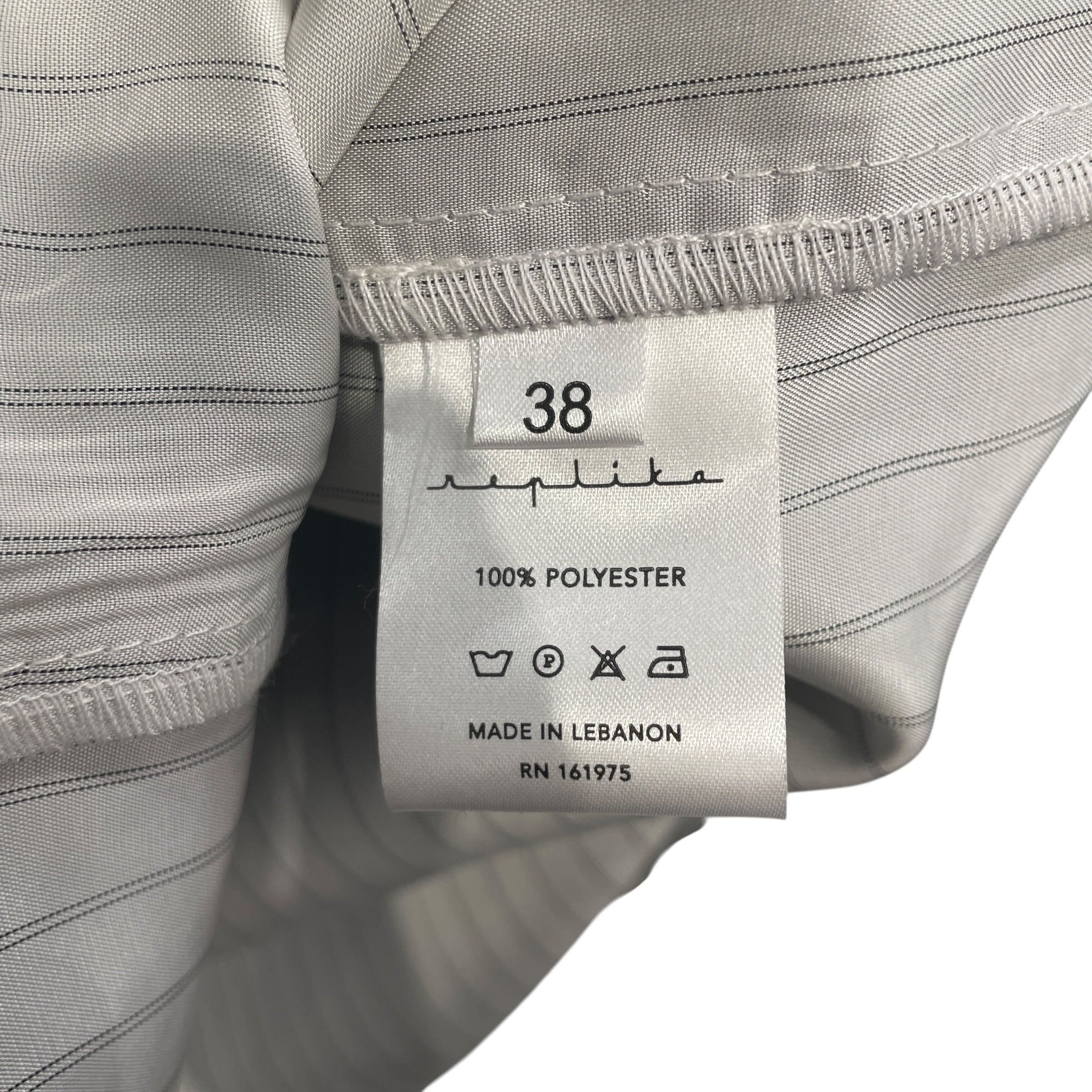 REPLIKA/LS Shirt/38/Polyester/GRY/Stripe/TRANSLUCENT OVERLAY view 4