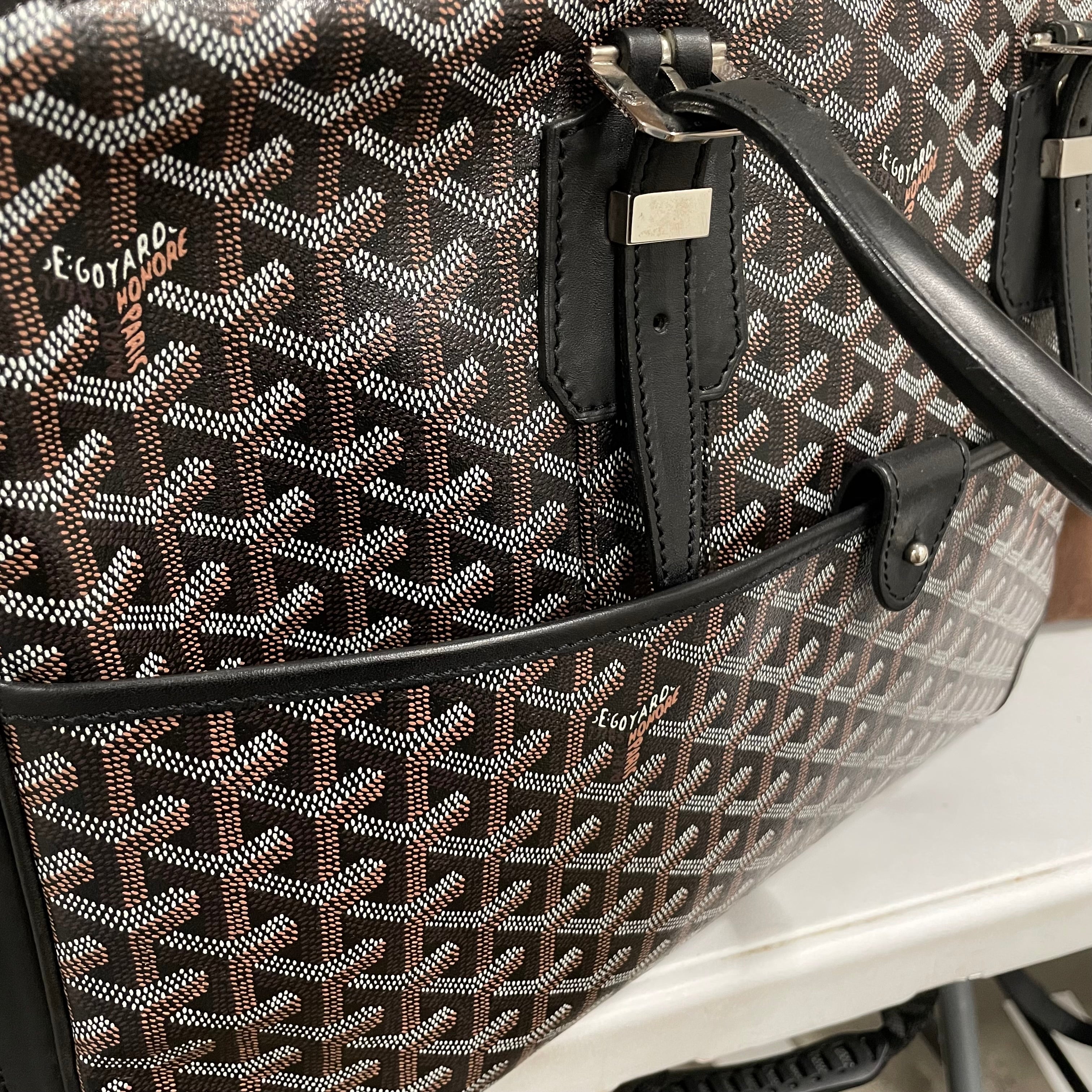 GOYARD/Cross Body Bag/Monogram/Leather/BLK/AMBASSADE BRIEFCASE view 6