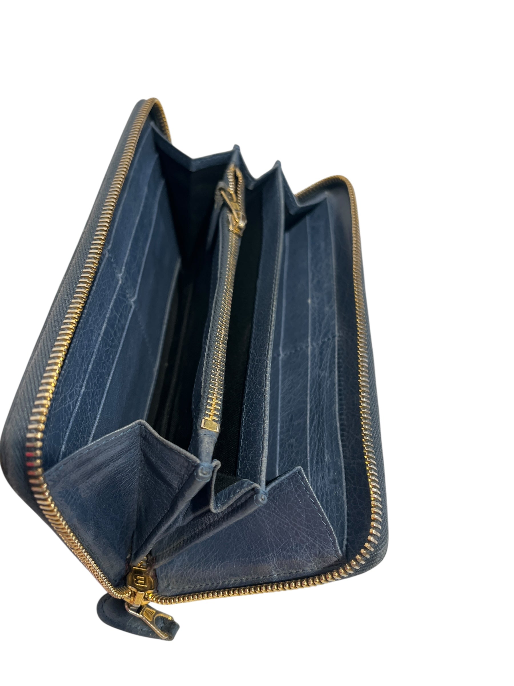 BALENCIAGA/Long Wallet/Leather/BLU/BLUE view 4