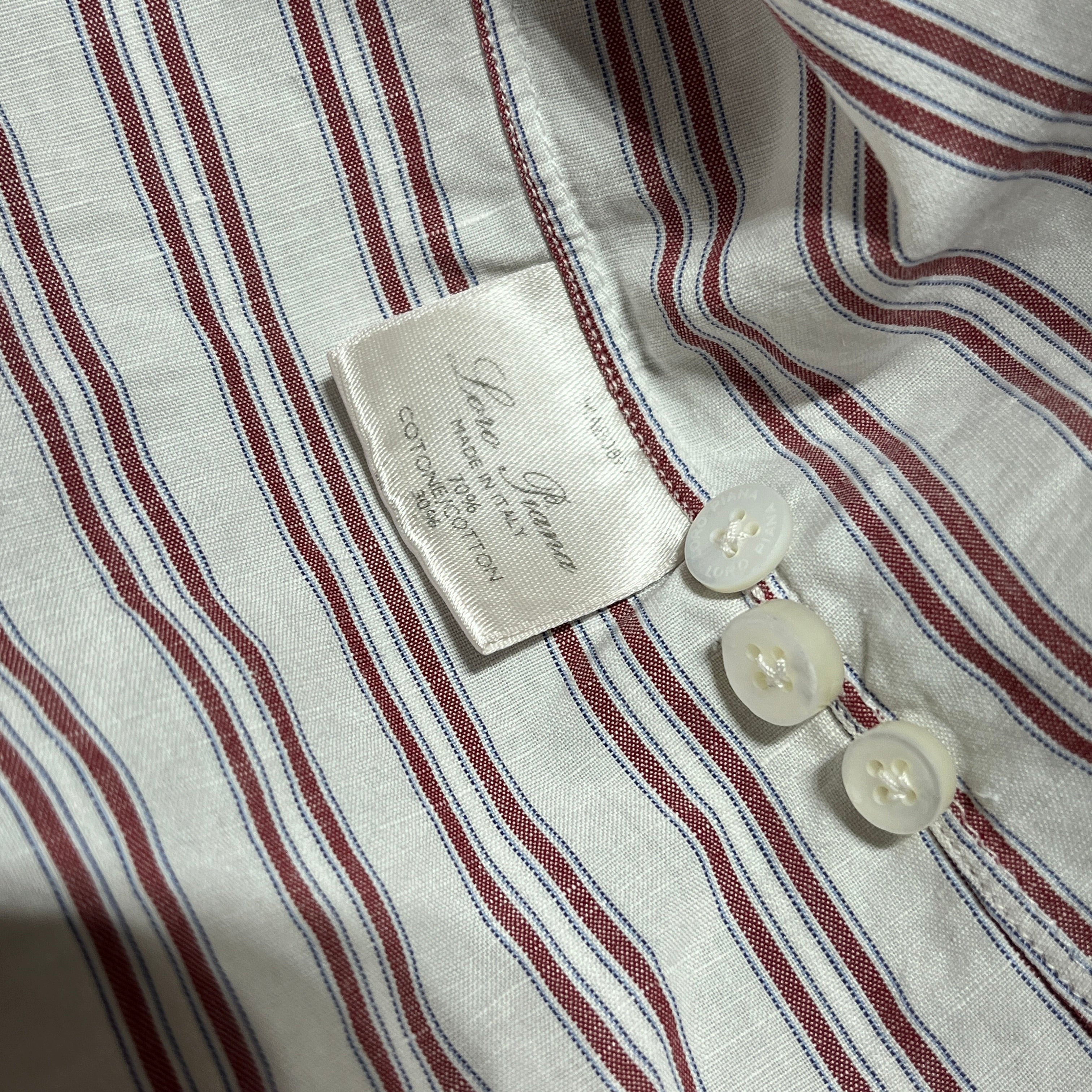 Loro Piana/LS Shirt/17/Cotton/WHT/Stripe/RED STRIPES view 4