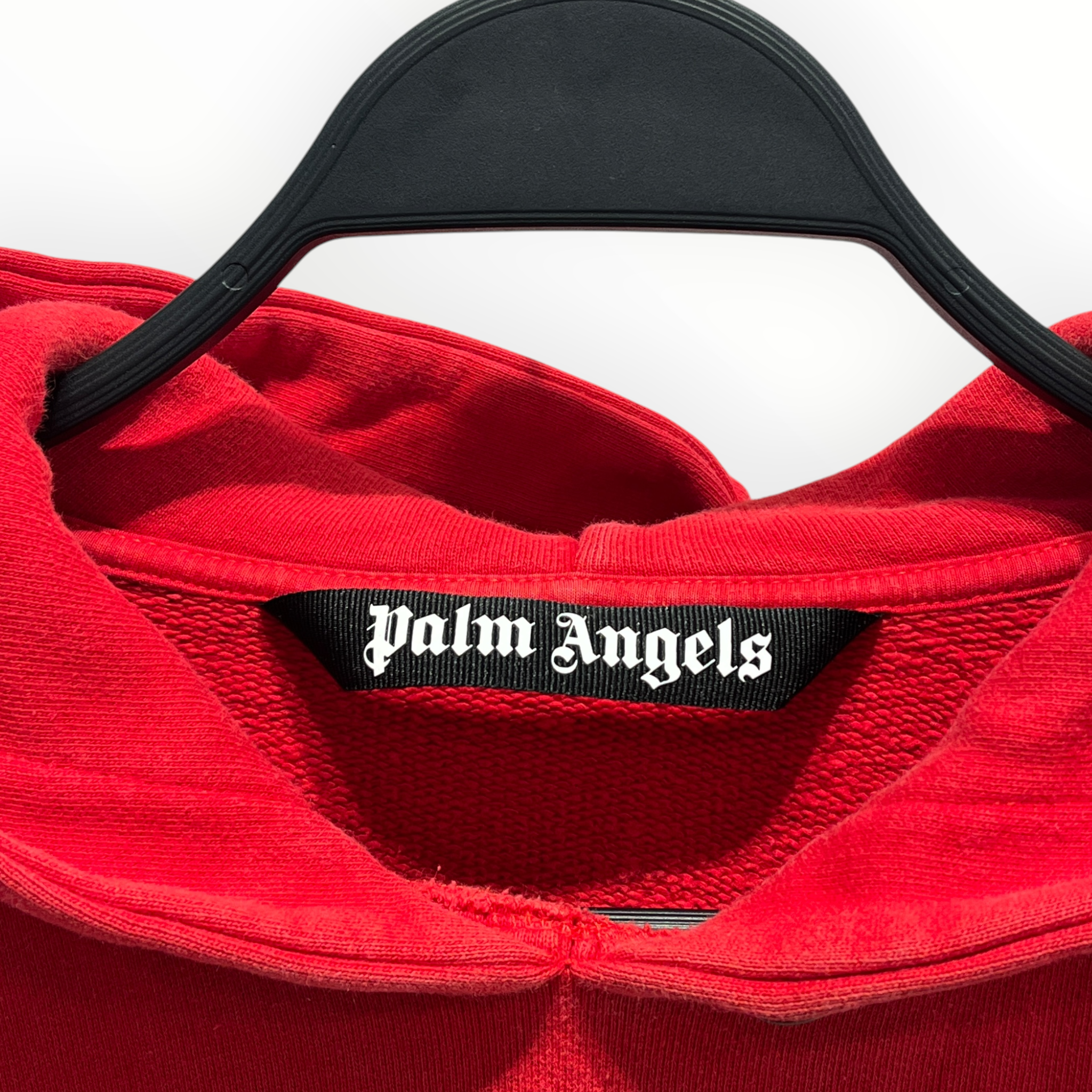 Palm Angels/Hoodie/XXS/Cotton/RED/black spray logo view 3