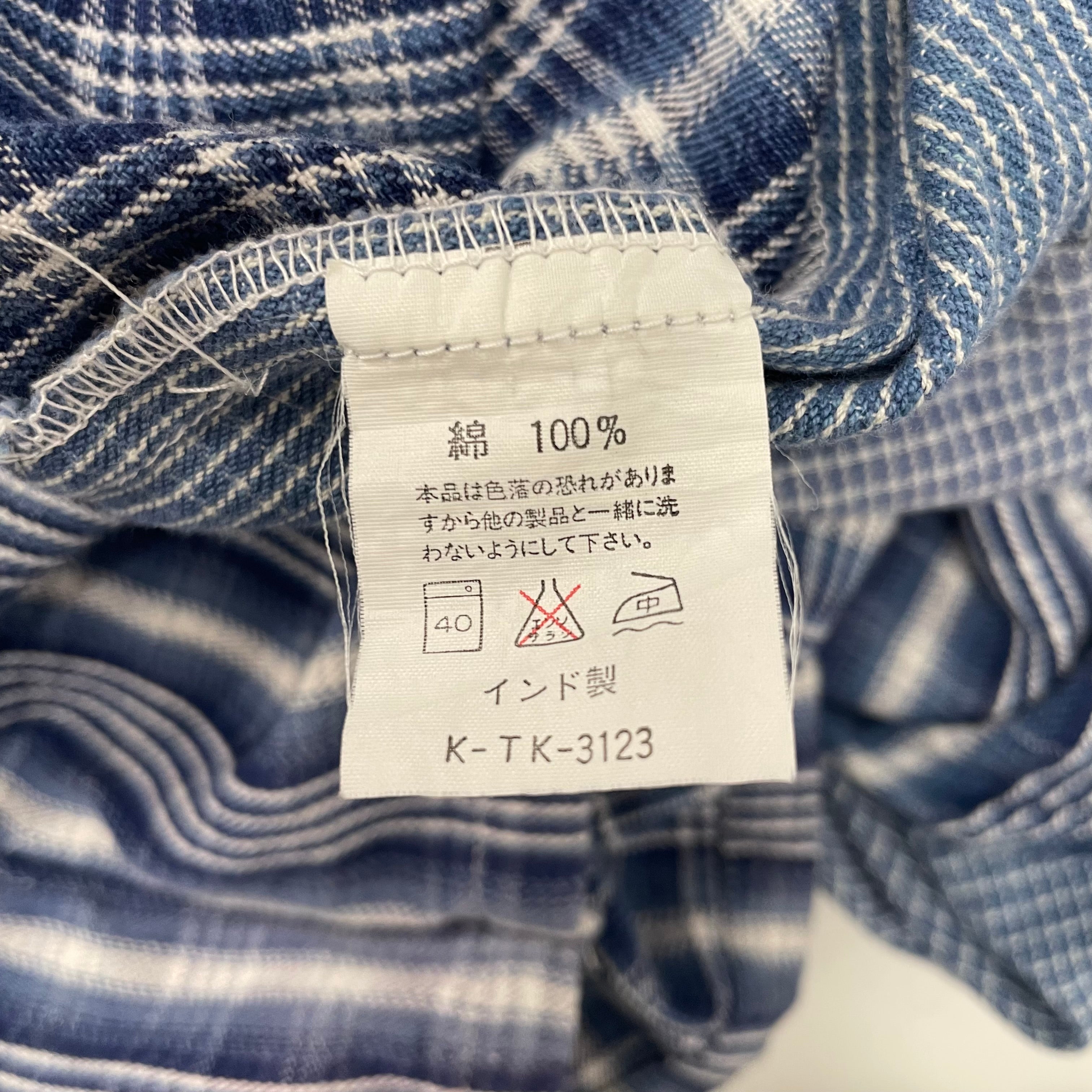 MARINE BEL WOOD/SS Shirt/M/Cotton/BLU/Plaid/ view 4