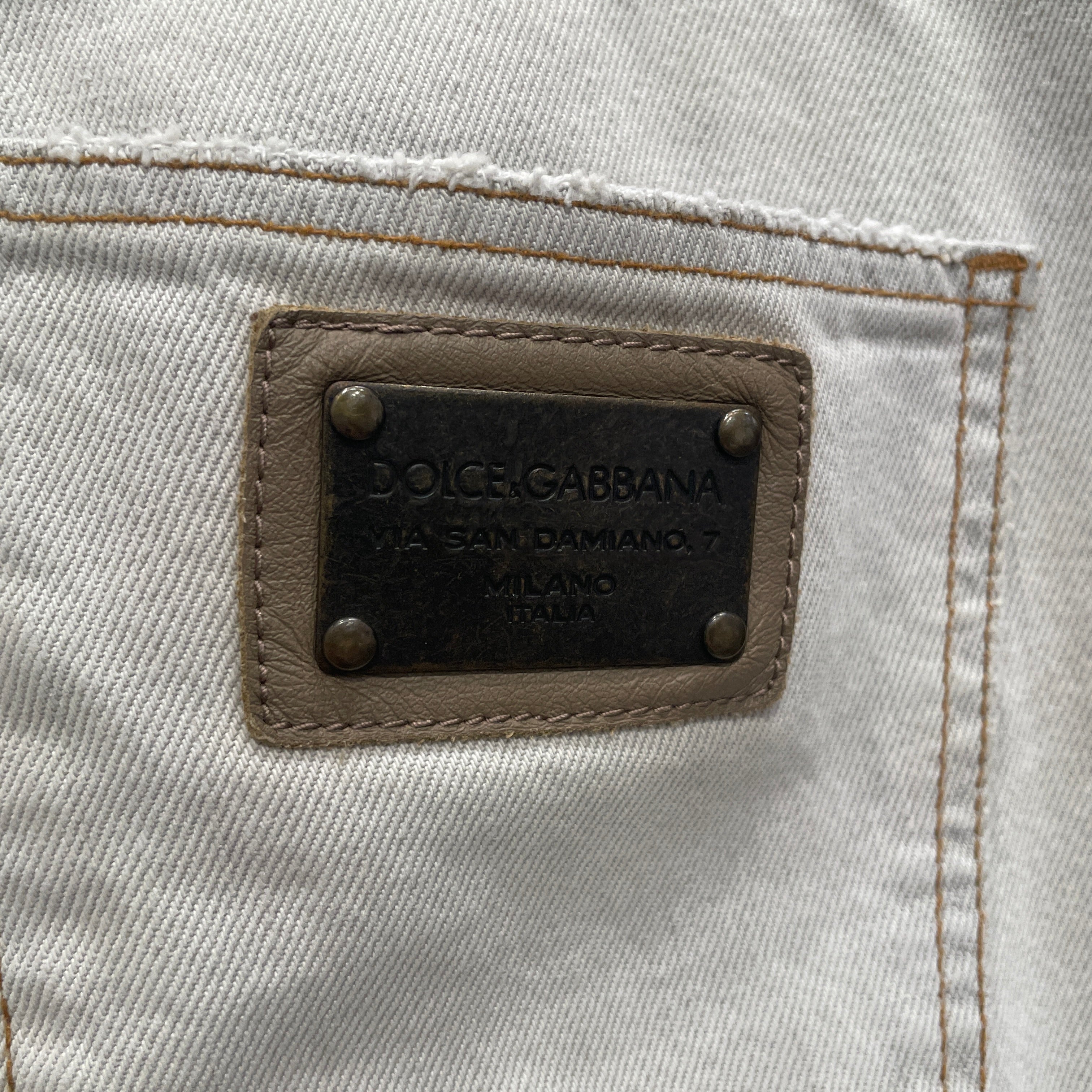 DOLCE&GABBANA/Skinny Pants/48/Cotton/GRY/DISTRESSED/METAL LOGO BACK PKT view 5