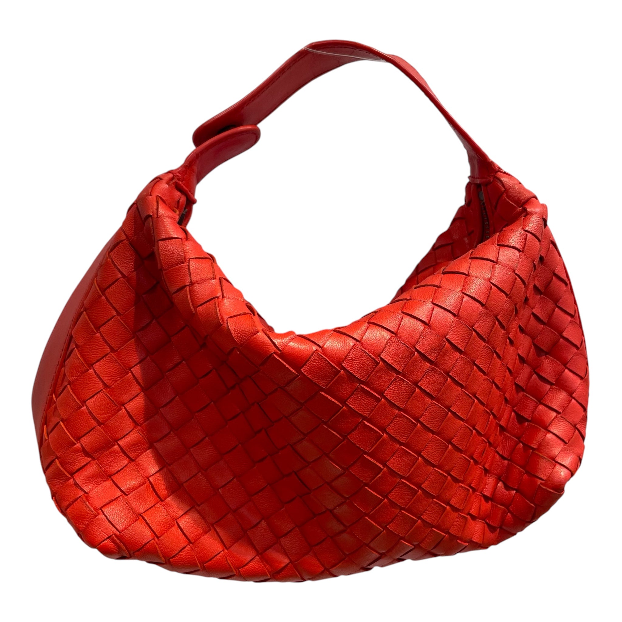 BOTTEGA VENETA/Hand Bag/Leather/RED/WOVEN LEATHER/BUTTON HANDLE view 2