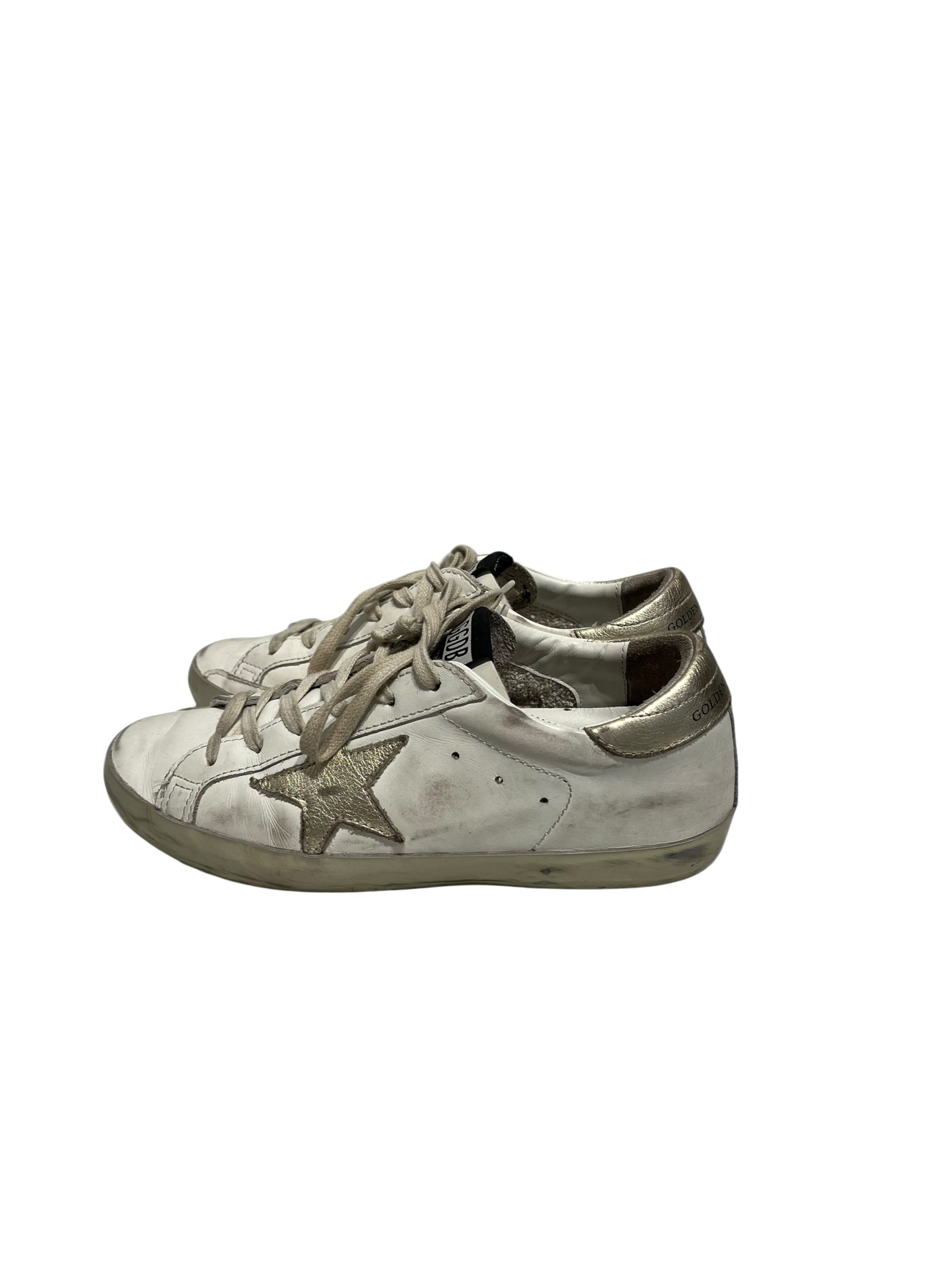 GOLDEN GOOSE/Low-Sneakers/EU 37/Leather/WHT/plain slvr star view 5