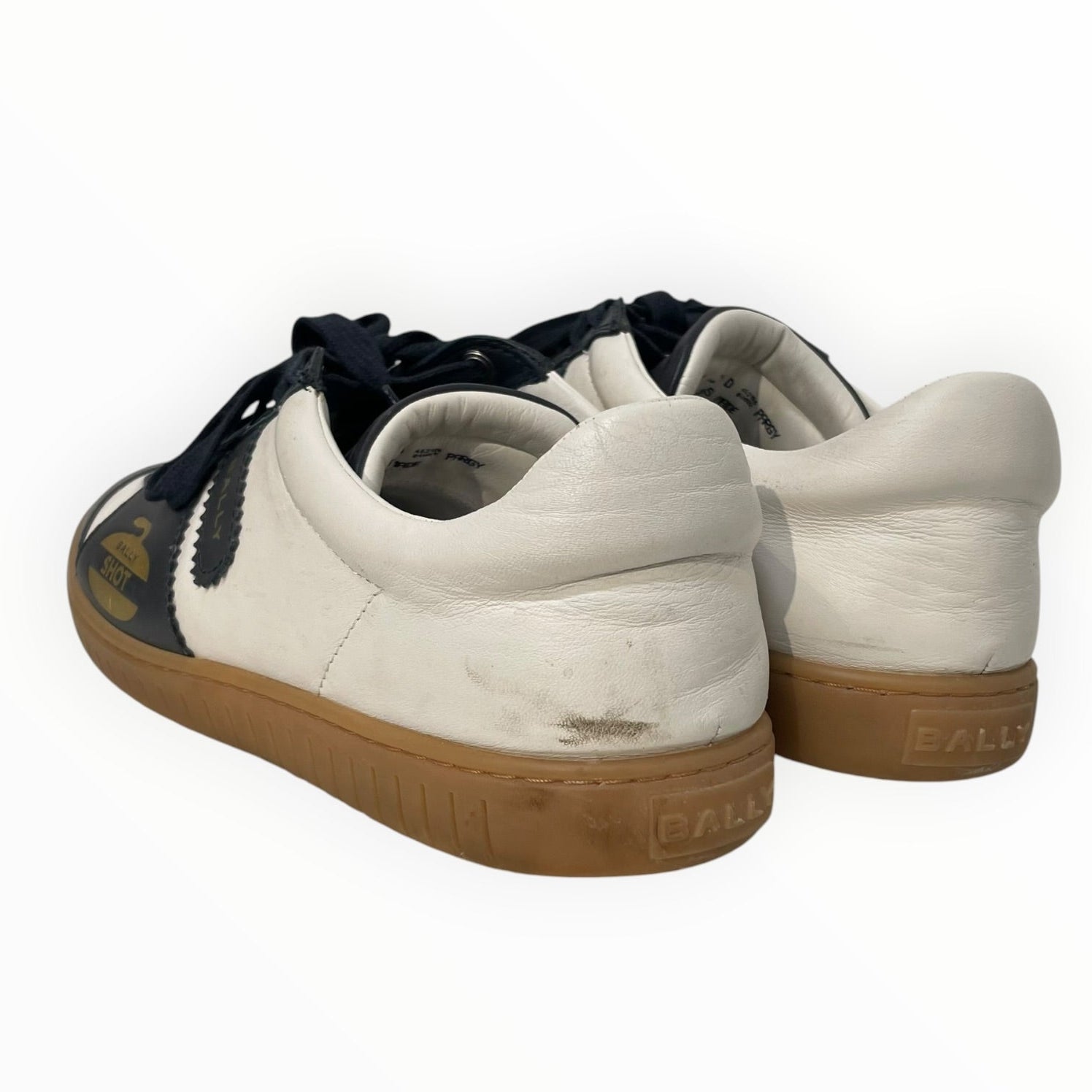BALLY/Low-Sneakers/US 8.5/Border/Leather/WHT/Player Curling-Motif view 2
