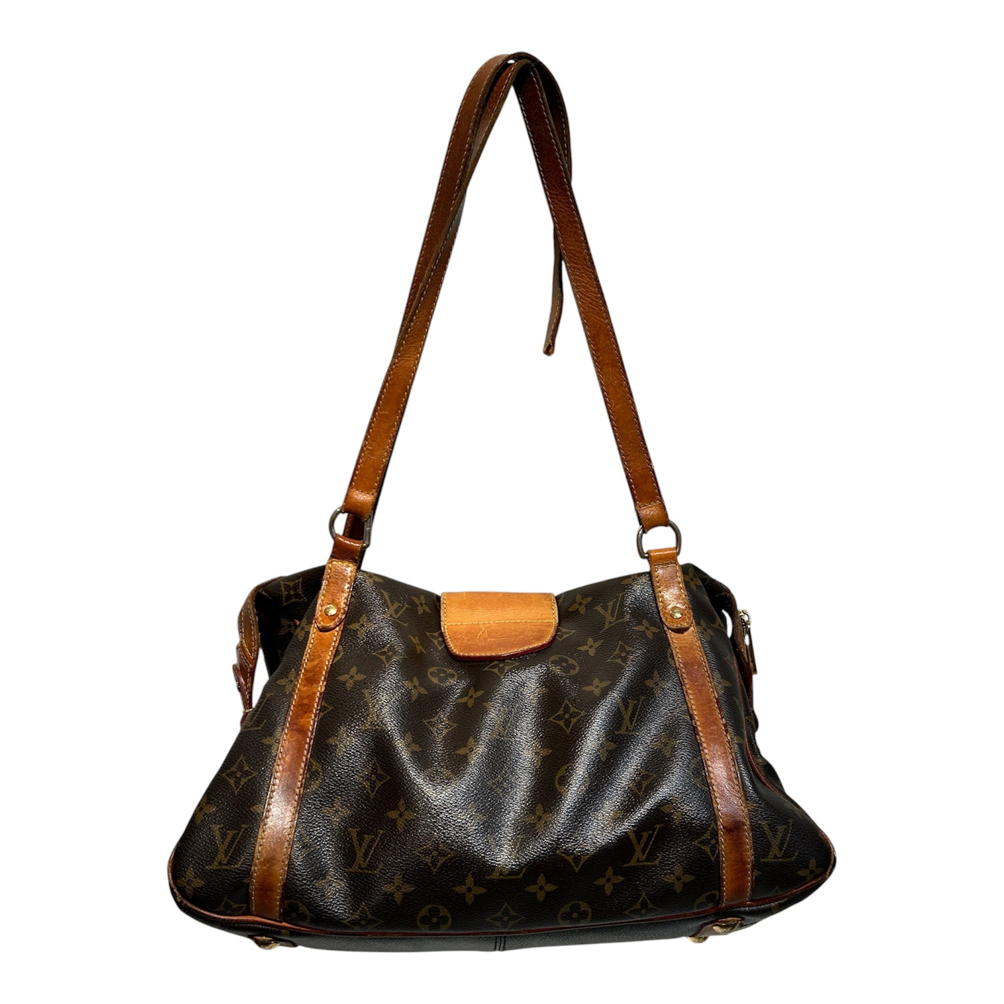 LOUIS VUITTON/Hand Bag/Monogram/Leather/BRW/GOLD BUCKLE/BROKEN HANDLE view 2