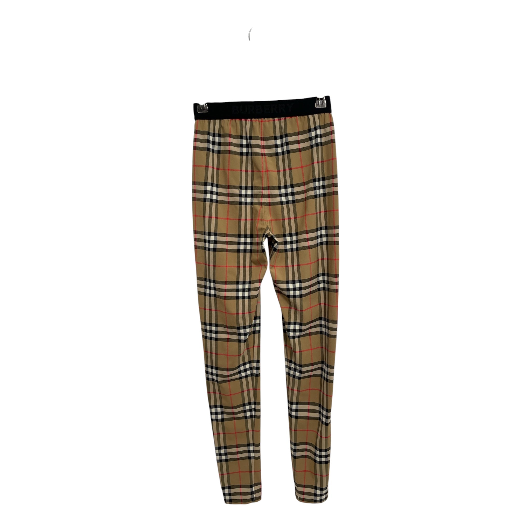 BURBERRY/Skinny Pants/XS/Plaid/Nylon/CML/check leggings blk waistband view 2